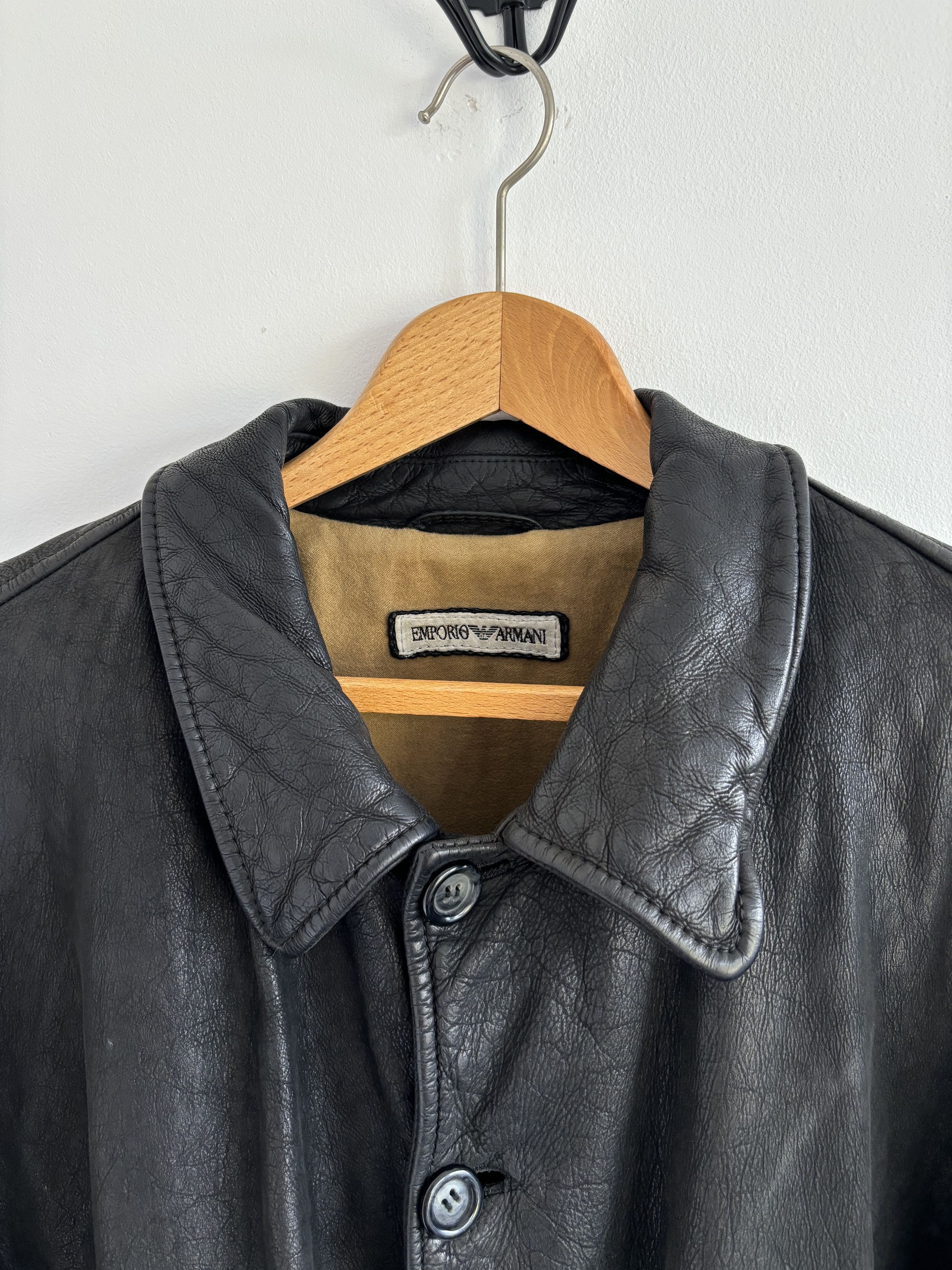 90s EMPORIO ARMANI Cow Leather Jacket