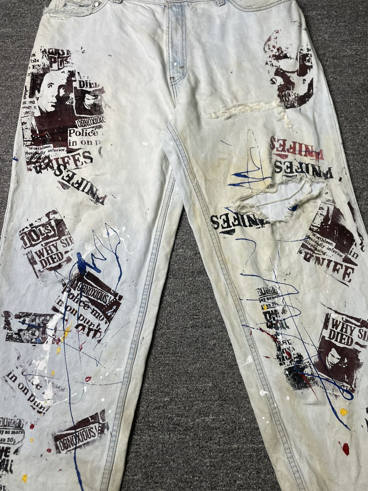 Levi's Vintage Levis Custom Print Denim Jeans (74) Size US 35 - 7 Thumbnail