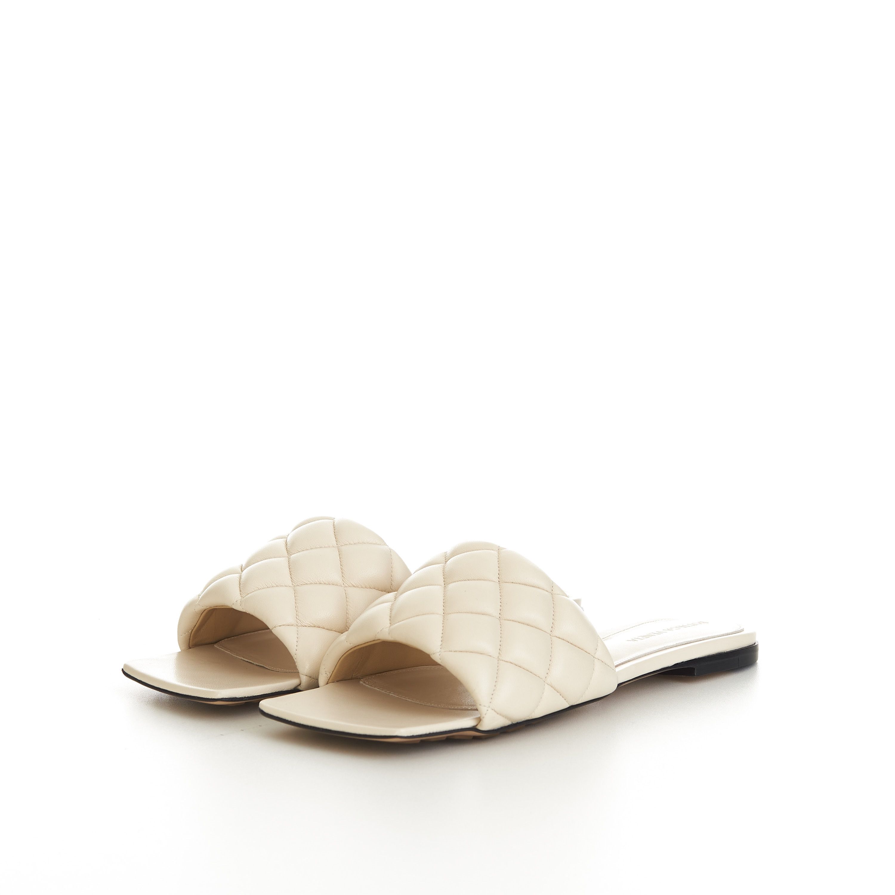 Bottega Veneta Quilted Padded Flat Sandals In Sea Salt Leather Size US 10 / IT 40 - 4 Thumbnail