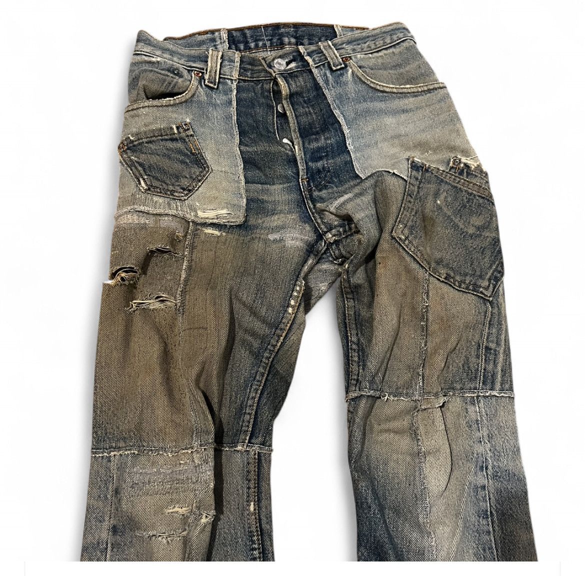 Takahiromiyashita The Soloist. Takahiro Miyashita Patchwork blue jeans Size 24" / US 00 / IT 34 - 3 Thumbnail