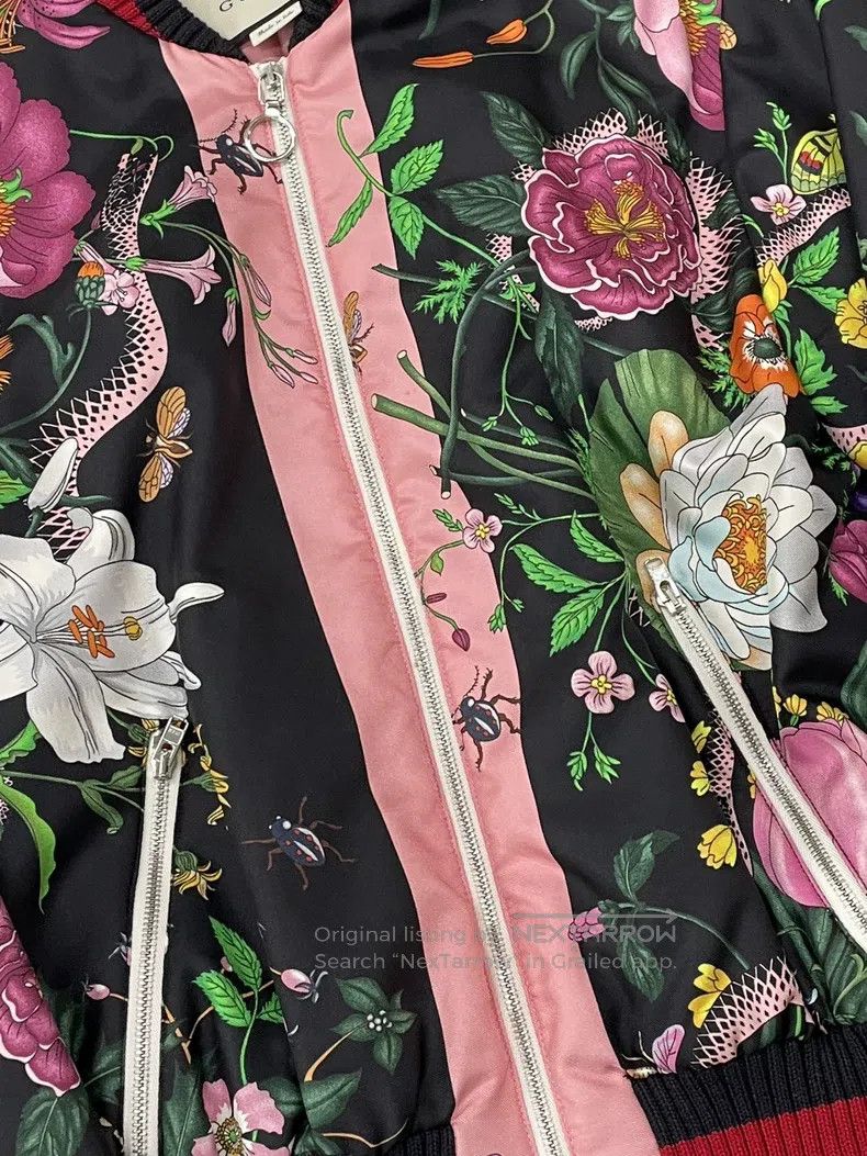Gucci Gucci Floral silk printed zipper jacket Size XS / US 0-2 / IT 36-38 - 2 Thumbnail