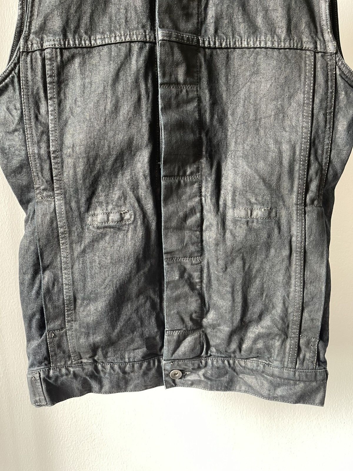 Rick Owens Rick Owens Wax Sleeveless Denim Jacket 96 Size US M / EU 48-50 / 2 - 5 Thumbnail