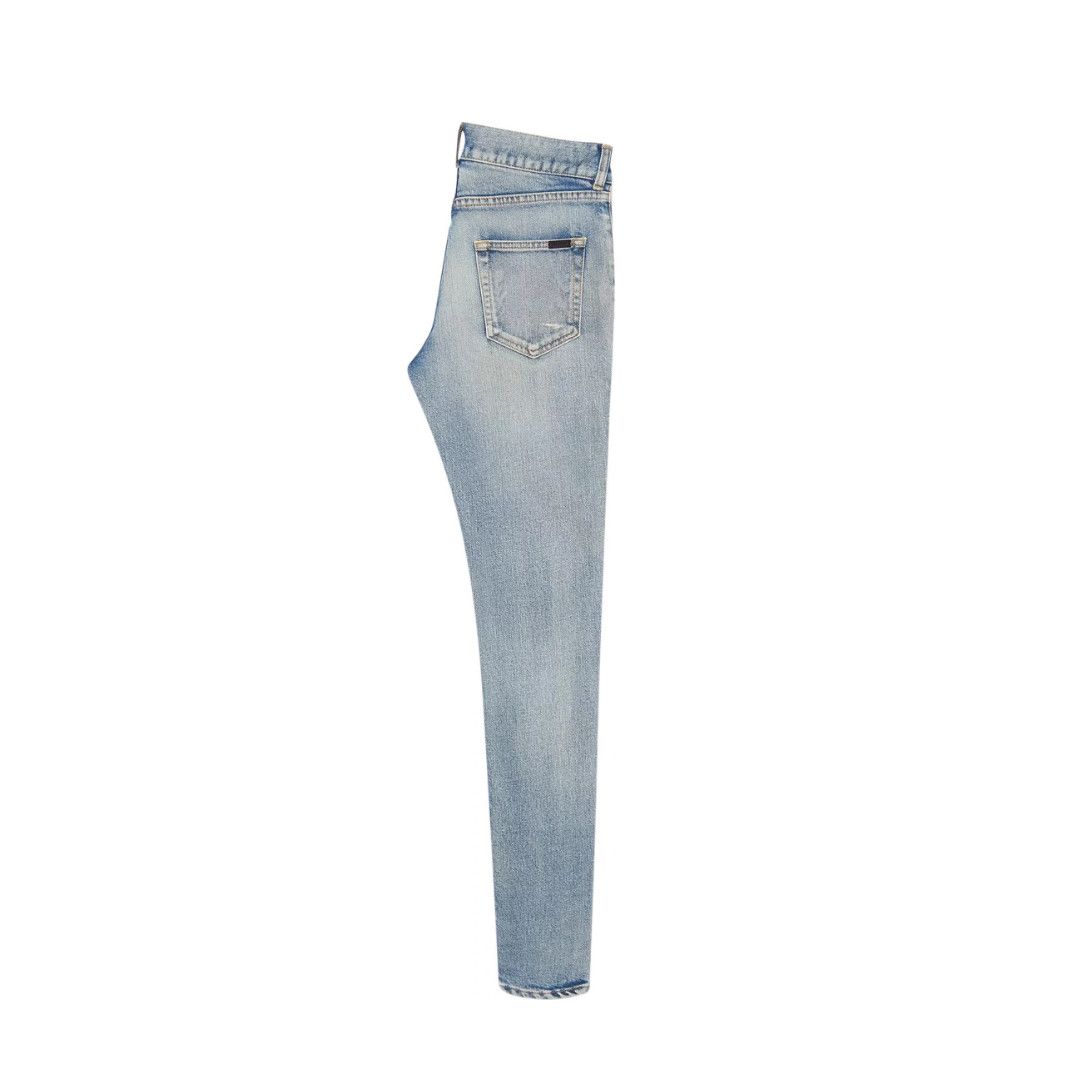 Saint Laurent Paris o1s1wg111124 Skinny-Fit Jeans in Santa Monica Denim in Blue Size US 31 - 2 Thumbnail