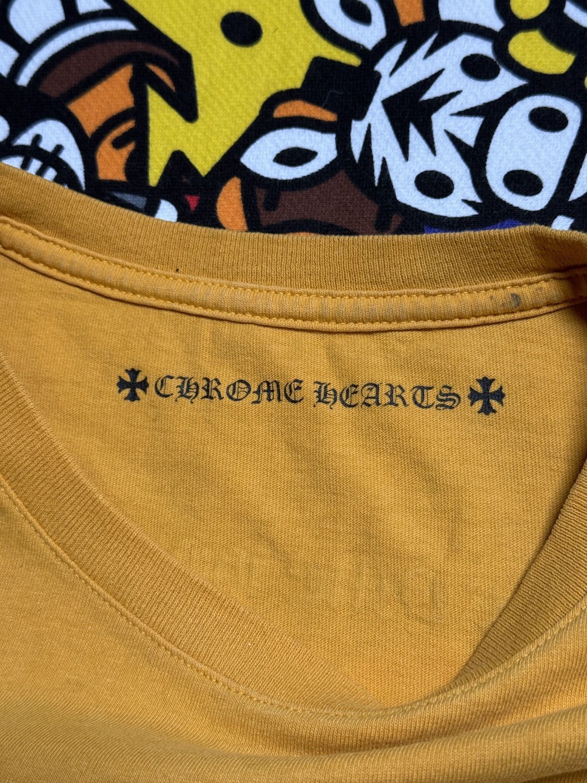 Chrome Hearts Chrome Hearts Mustard Yellow Script Logo Tee Size US L / EU 52-54 / 3 - 4 Thumbnail