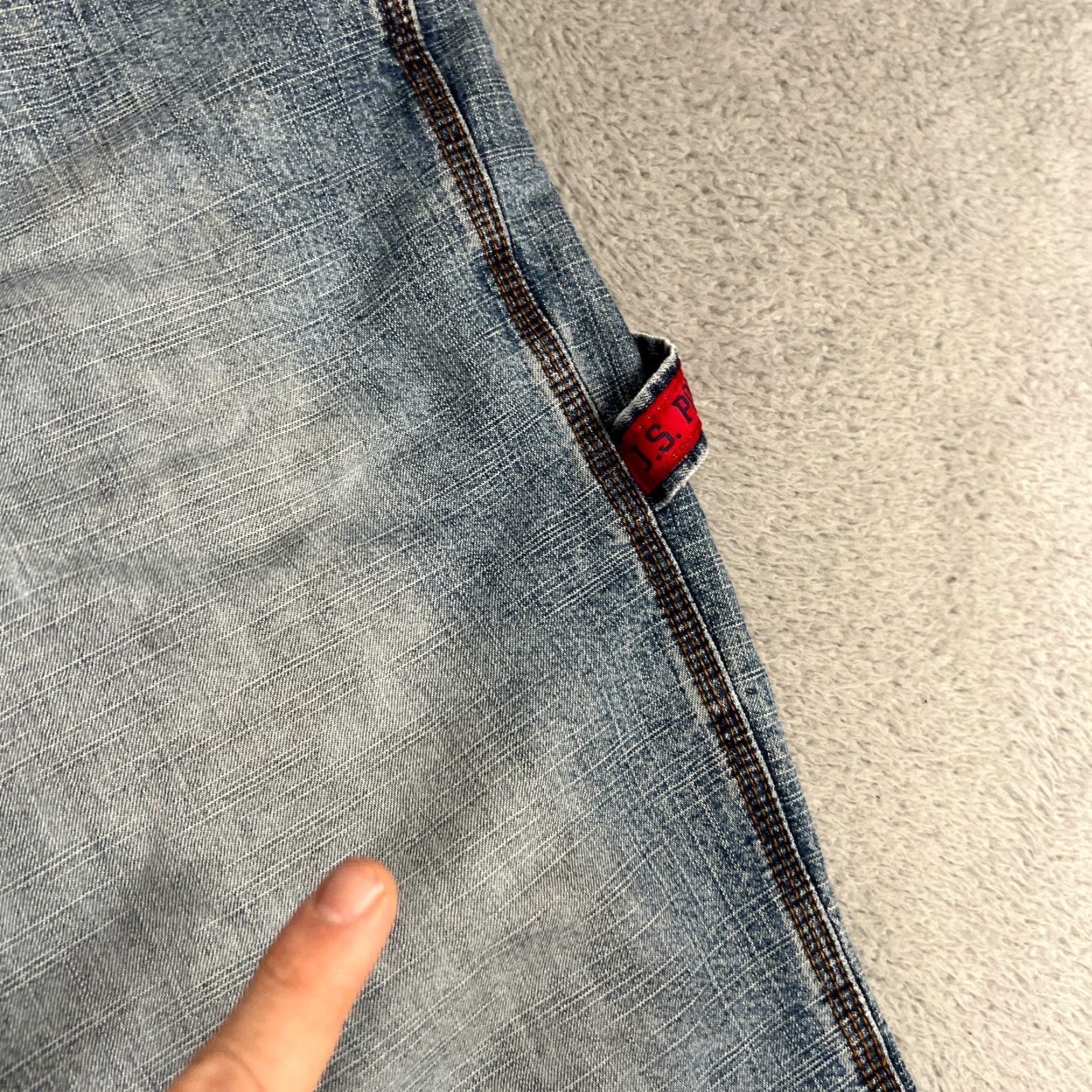 Vintage US Polo Assn Jeans 38x30 Wide-Leg Vintage Men Denim 5-Pocket Distressed Baggy Relaxed 90s Hip Hop Workwear Size US M / EU 48-50 / 2 - 6 Thumbnail