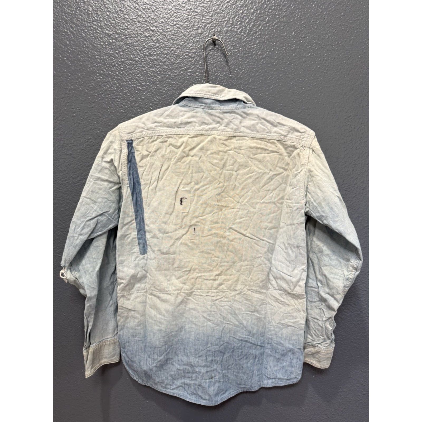 Vintage VINTAGE 1940s Sanforized Blue Cotton Chambray Button Up Shirt Small Mens Size US S / EU 44-46 / 1 - 7 Thumbnail