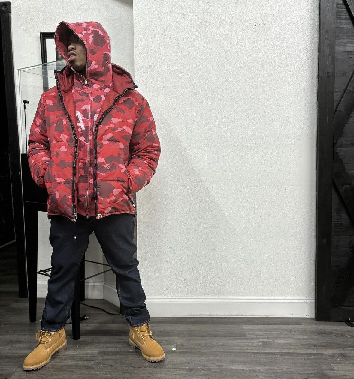 Bape puffer coat sale