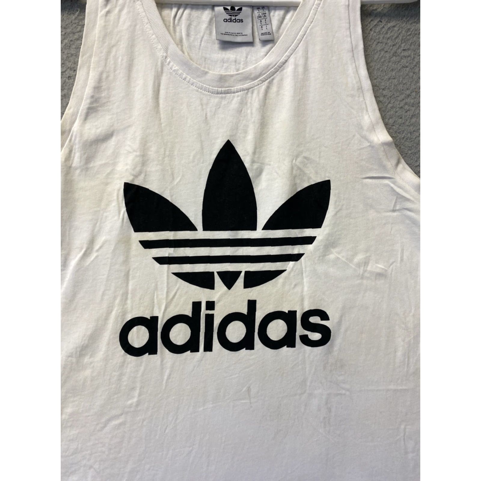 Adidas ADIDAS Tank Top Unisex Adults Large White Athletic Sports Apparel Size US L / EU 52-54 / 3 - 2 Thumbnail