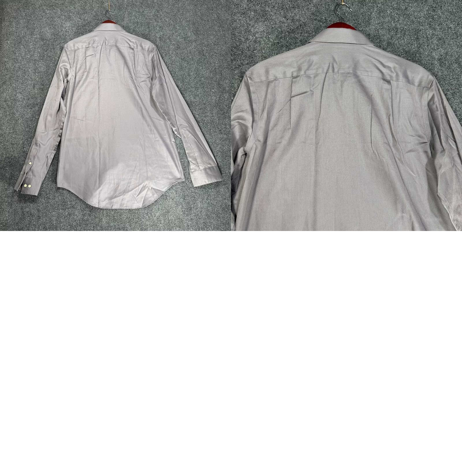 Calvin Klein CK Calvin Klein Shirt Mens 16 Tall Slim Fit Non Iron Gray Two Ply Cotton Size US L / EU 52-54 / 3 - 8 Thumbnail