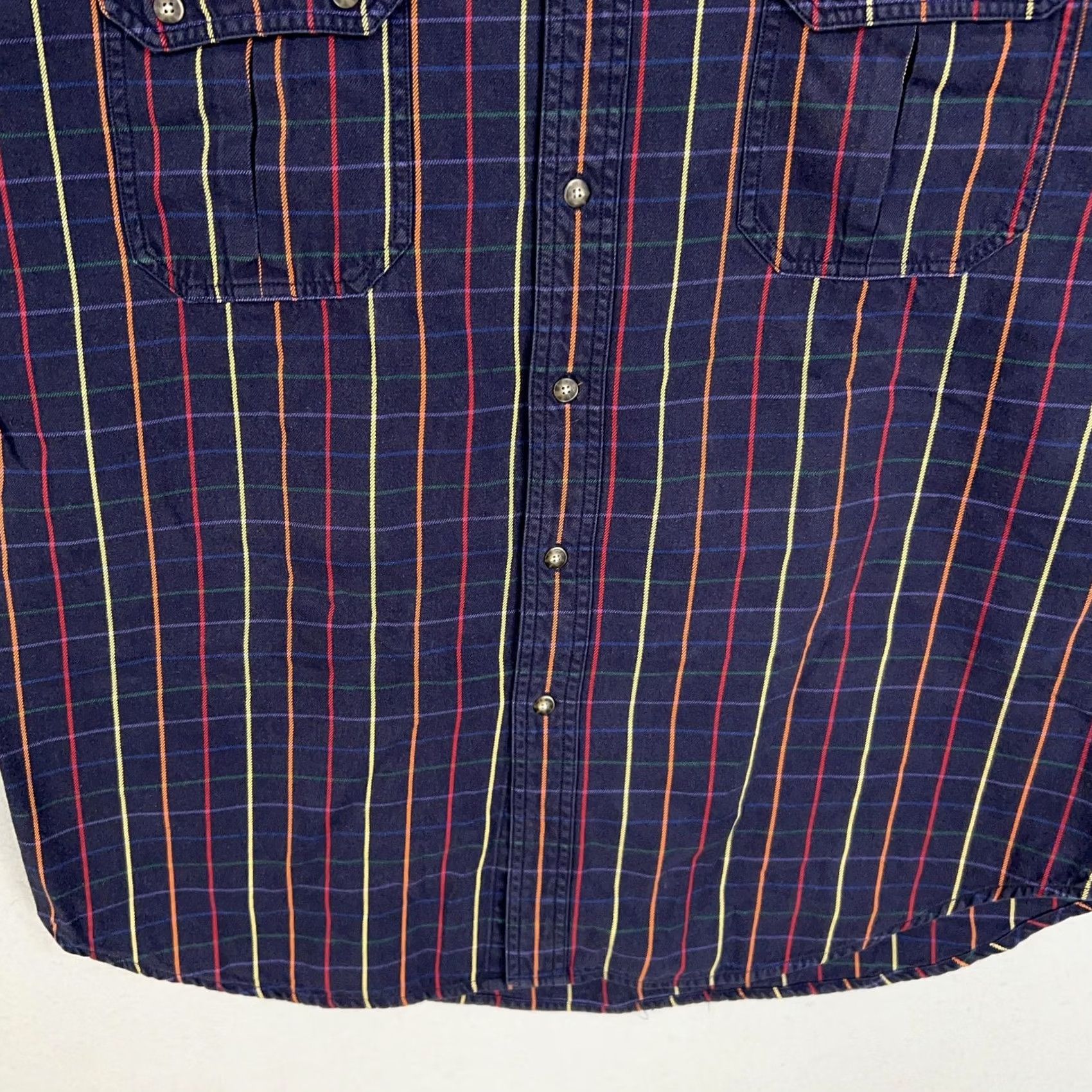 Roper VINTAGE Roper Shirt Mens 2XL Blue Red Plaid Twill Western Rodeo Cowboy Casual Shirt Size US XXL / EU 58 / 5 - 3 Thumbnail