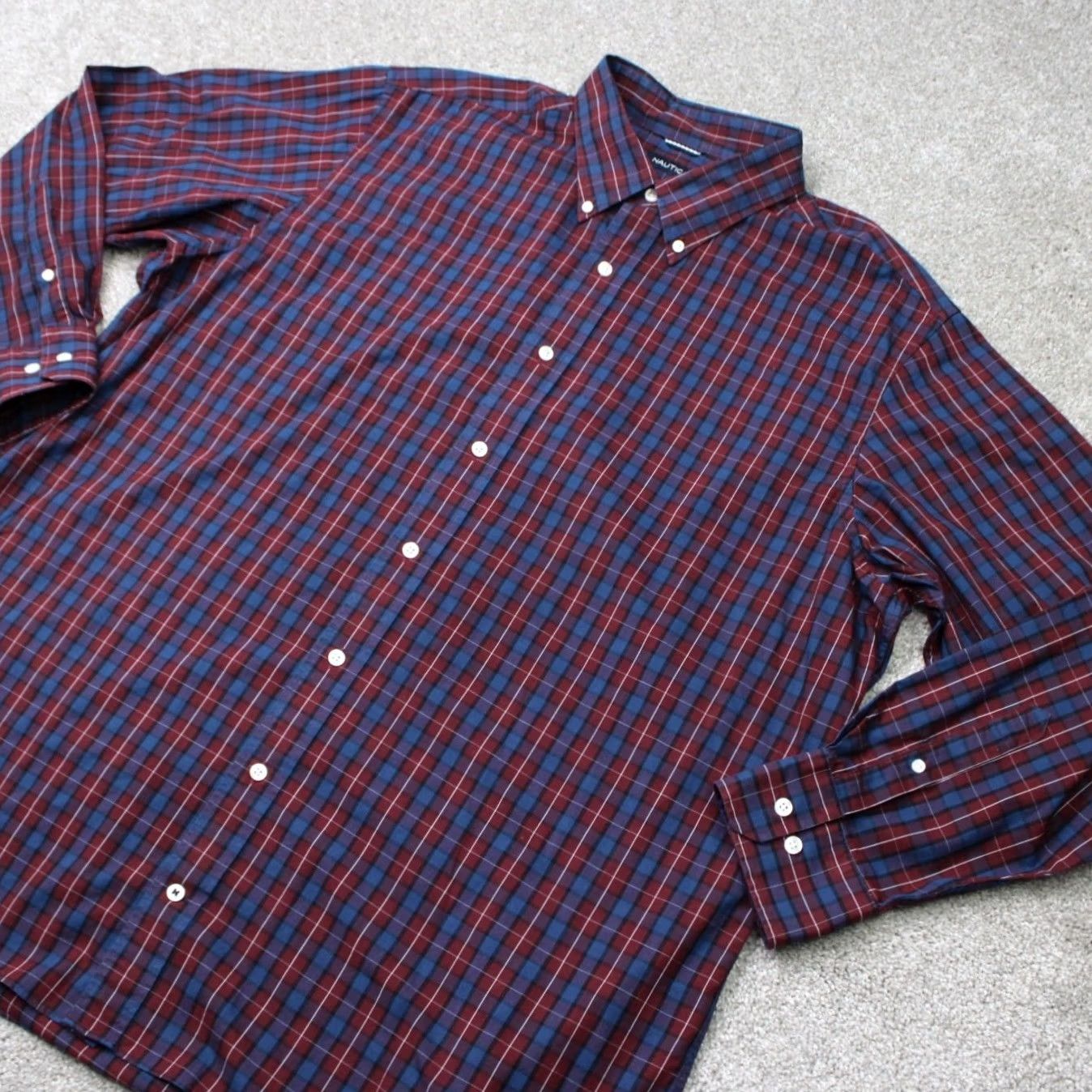 Nautica Nautica Shirt Men 2XL XXL Blue/Red Checkered 100% Cotton Long Sleeve Button Down Shirt Mens 2XL XXL Blue Red Checkered Cotton Button-Up Size US XXL / EU 58 / 5 - 3 Thumbnail