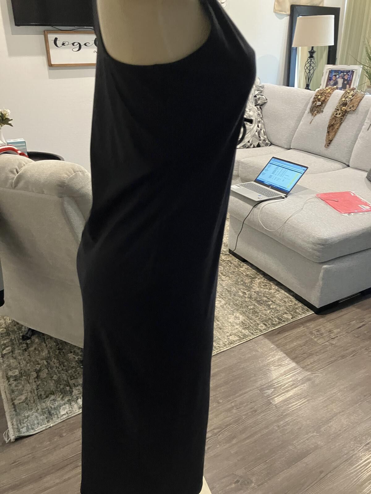 Other NWT Black Sleeveless Midi Dress with Front Tie Detail Size L / US 10 / IT 46 - 4 Thumbnail
