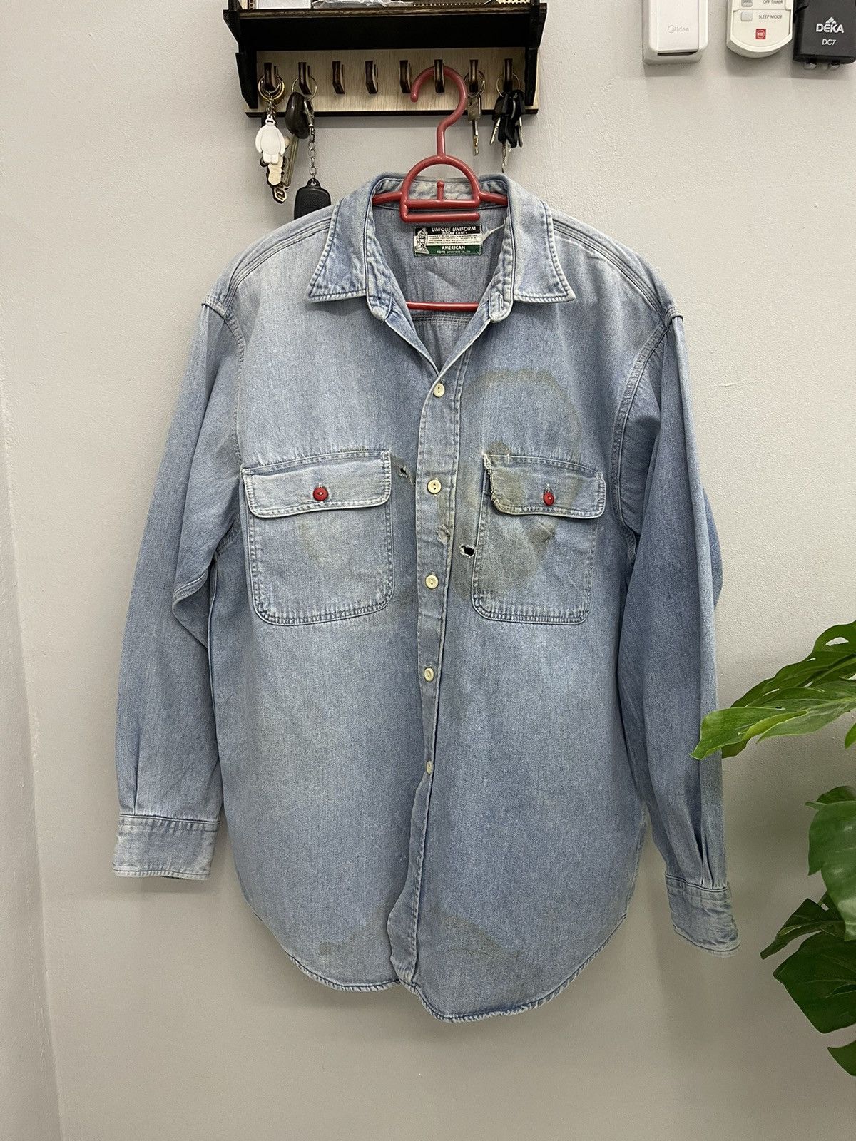 Sugar Cane Vintage Sugar Cane Double Pocket Work Shirt Distressed Size US XL / EU 56 / 4 - 1 Thumbnail