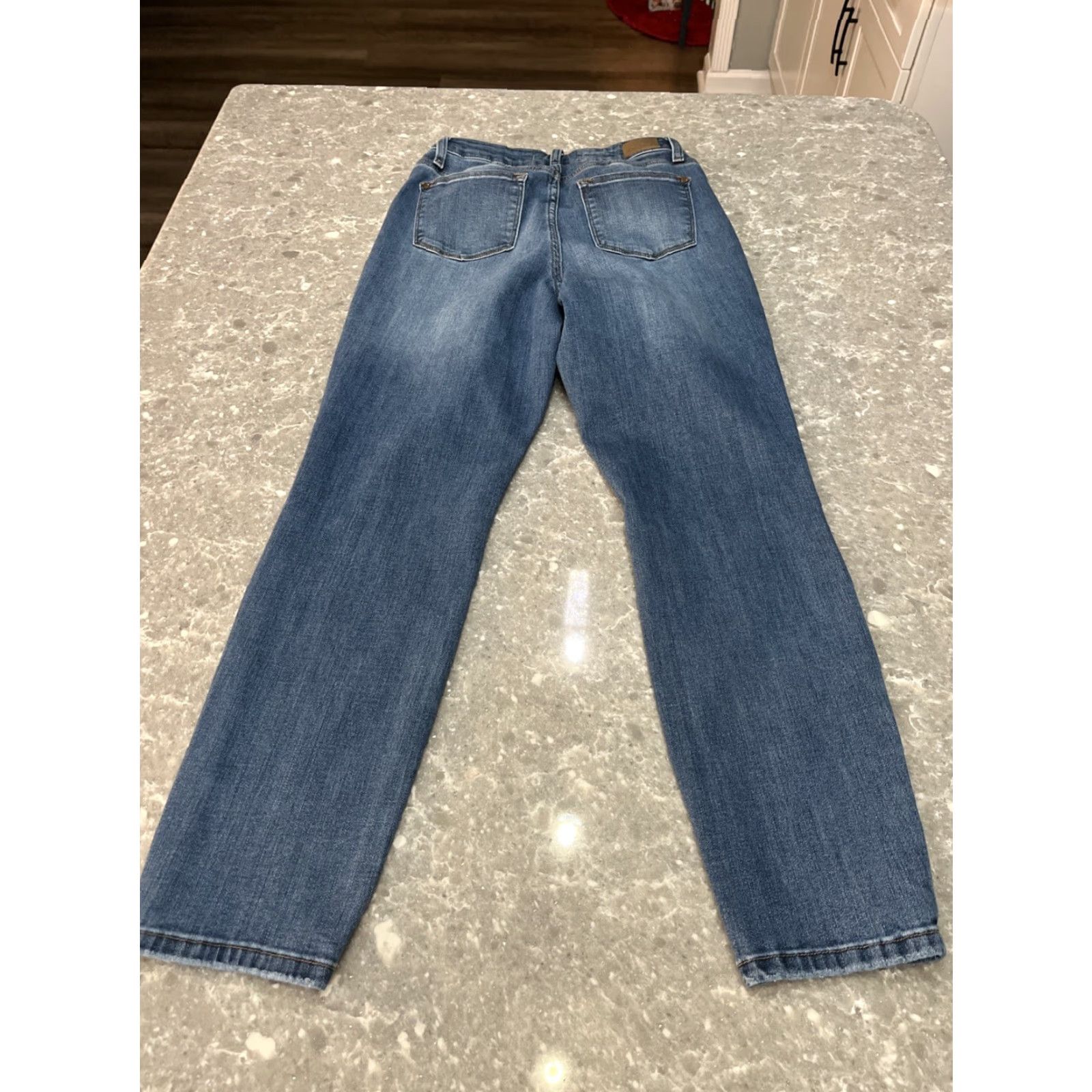 Vintage Judy Blue Los Angeles Skinny Fit Women's Jeans Size 3/26 Blue Denim Medium Wash Slim Fit 5-Pocket Logo Zip Rise Mid Restore Modern Womens Size 26" / US 2 / IT 38 - 6 Thumbnail