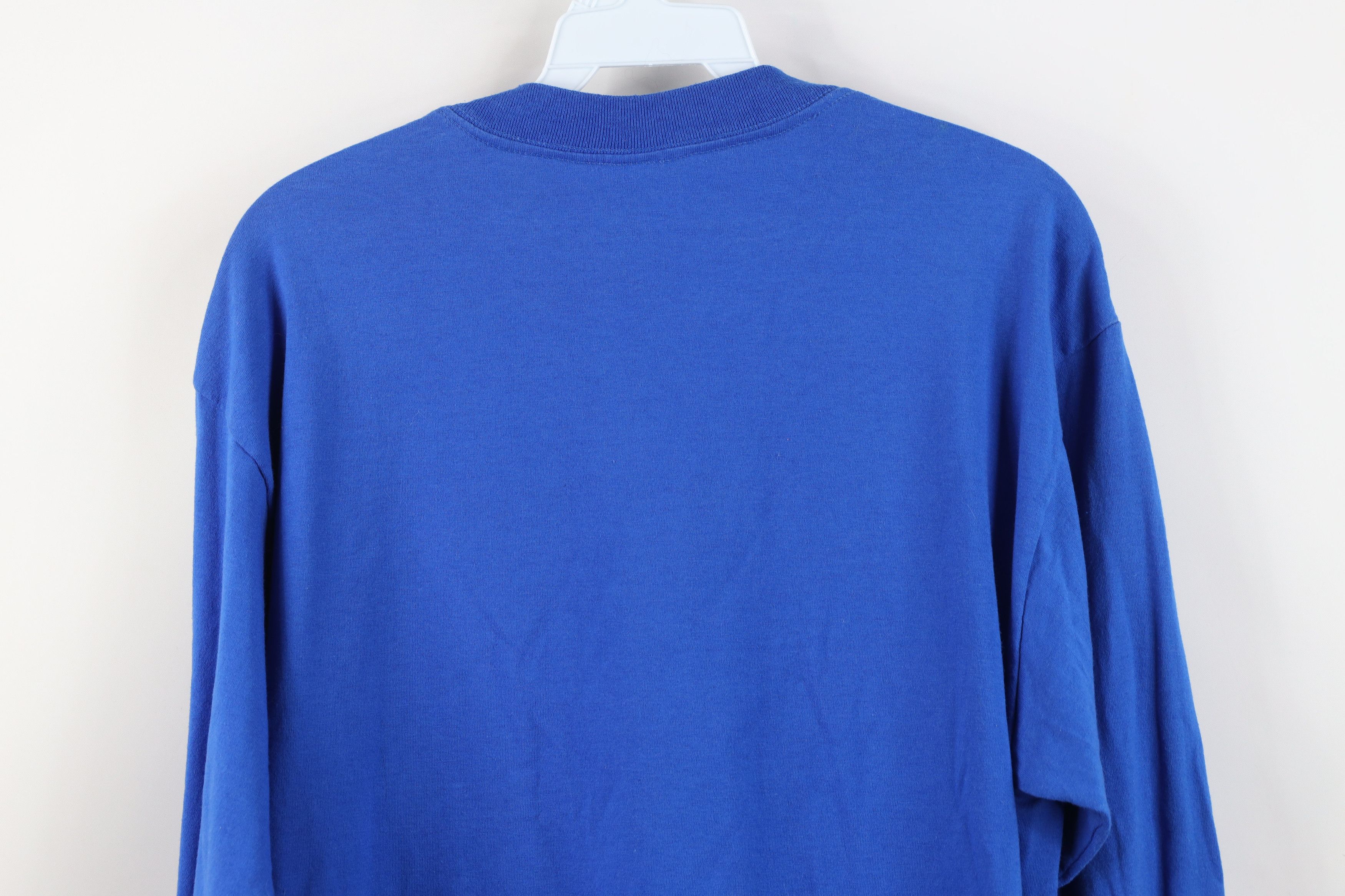 Vintage Vintage 90s Streetwear Long Sleeve T-Shirt Royal Blue USA Size US L / EU 52-54 / 3 - 12 Thumbnail