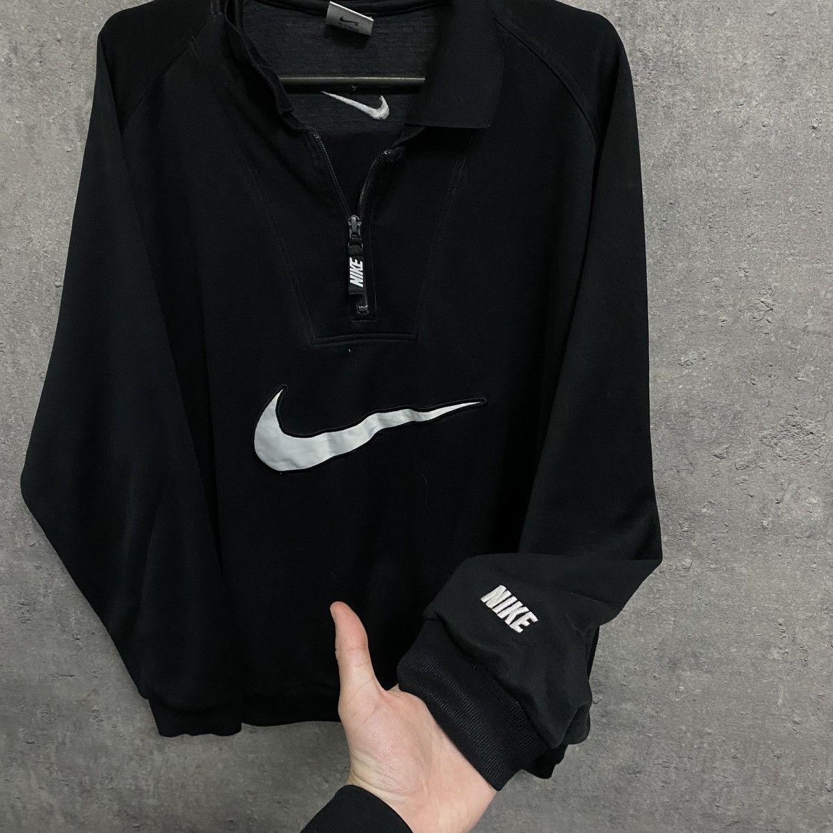 Nike VINTAGE NIKE QUARTER ZIP HOODIE BIG LOGO SWOOSH Size US L / EU 52-54 / 3 - 5 Thumbnail
