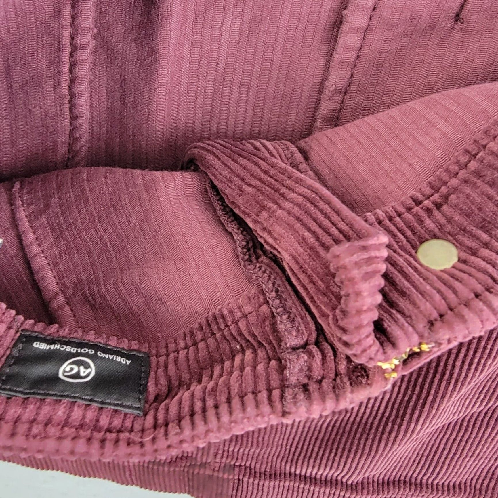 Vintage VINTAGE AG Adriano Goldschmied Mini Skirt Womens 28 Purple Corduroy Cotton Zip Pockets Regular Size 28" / US 6 / IT 42 - 3 Thumbnail