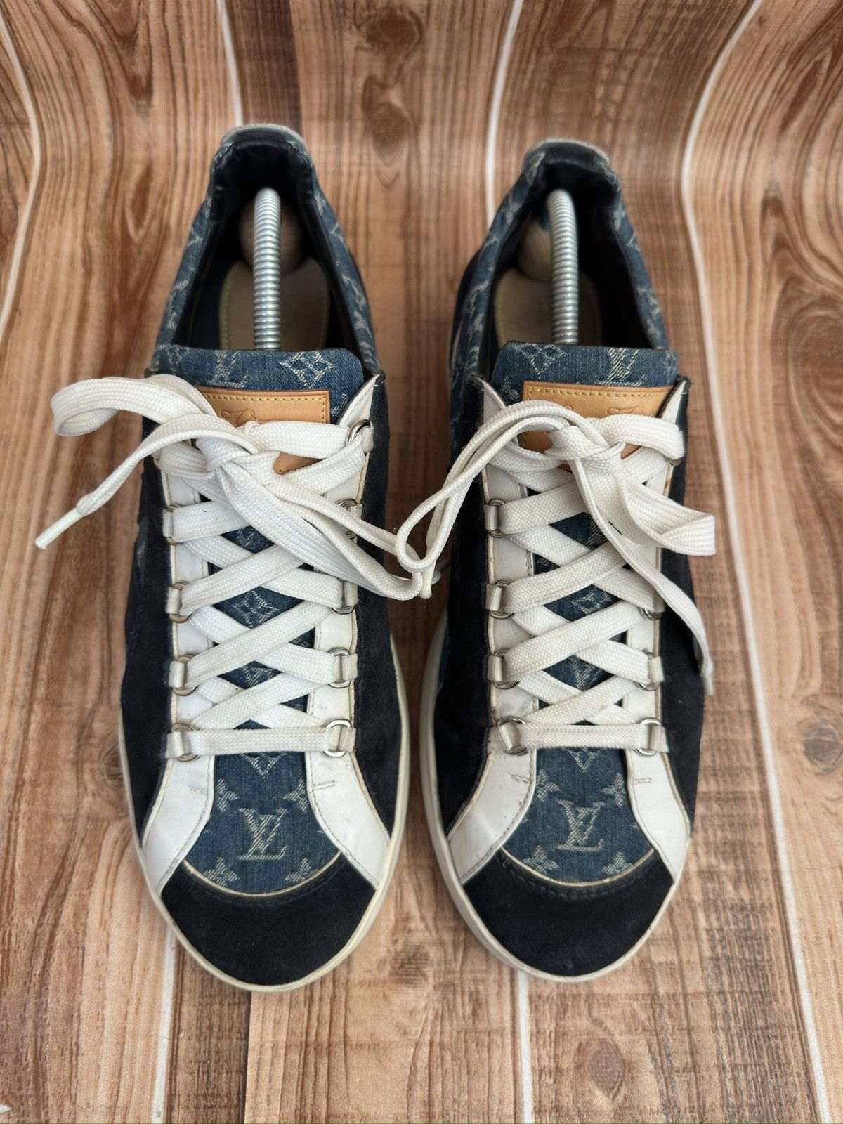 Louis Vuitton Louis Vuitton Rennes Blue Monogram Denim Sneaks Size US 10 / EU 43 - 2 Thumbnail