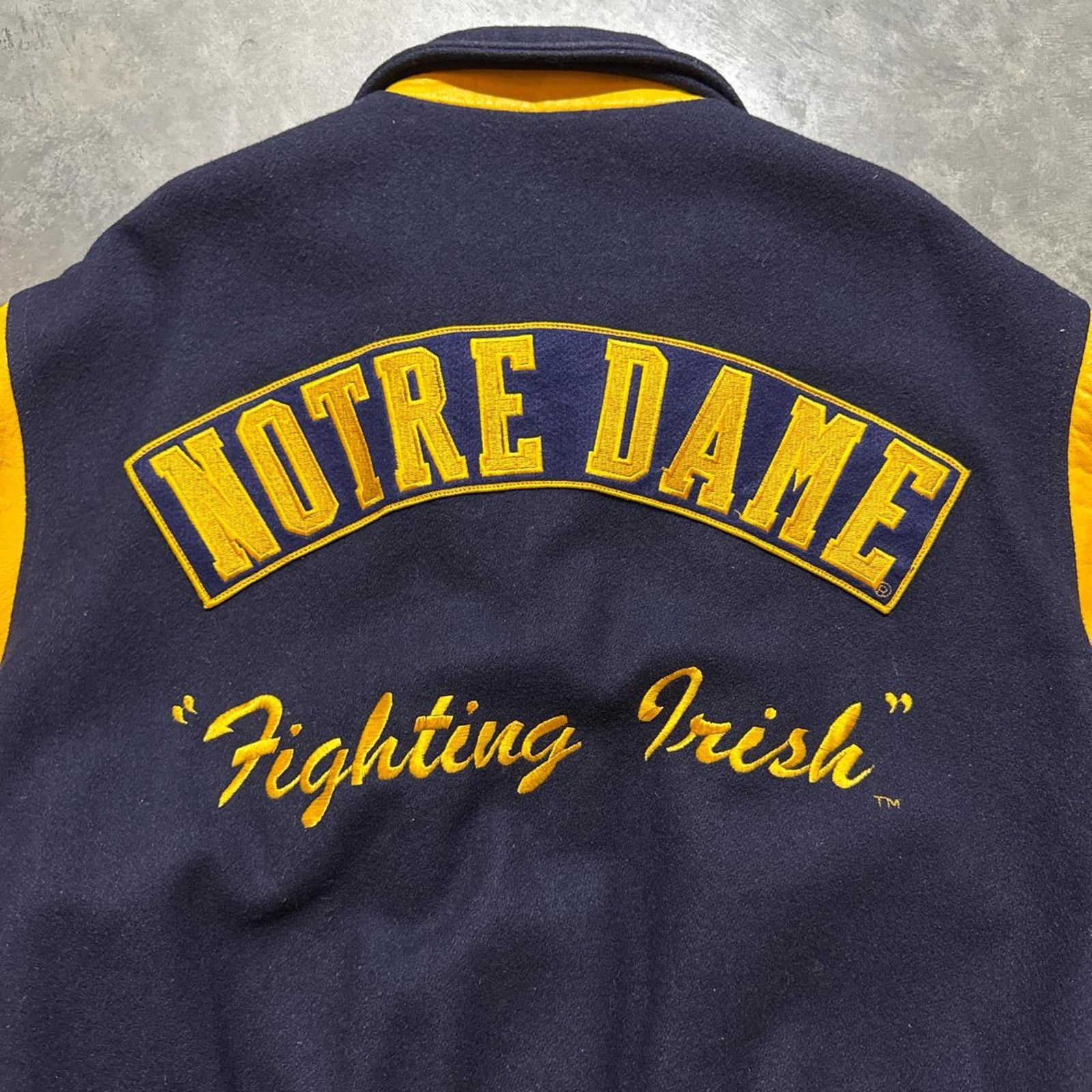 Vintage Vintage 90s Notre Dame Cooper Leather Varsity Jacket Size US XL / EU 56 / 4 - 2 Thumbnail