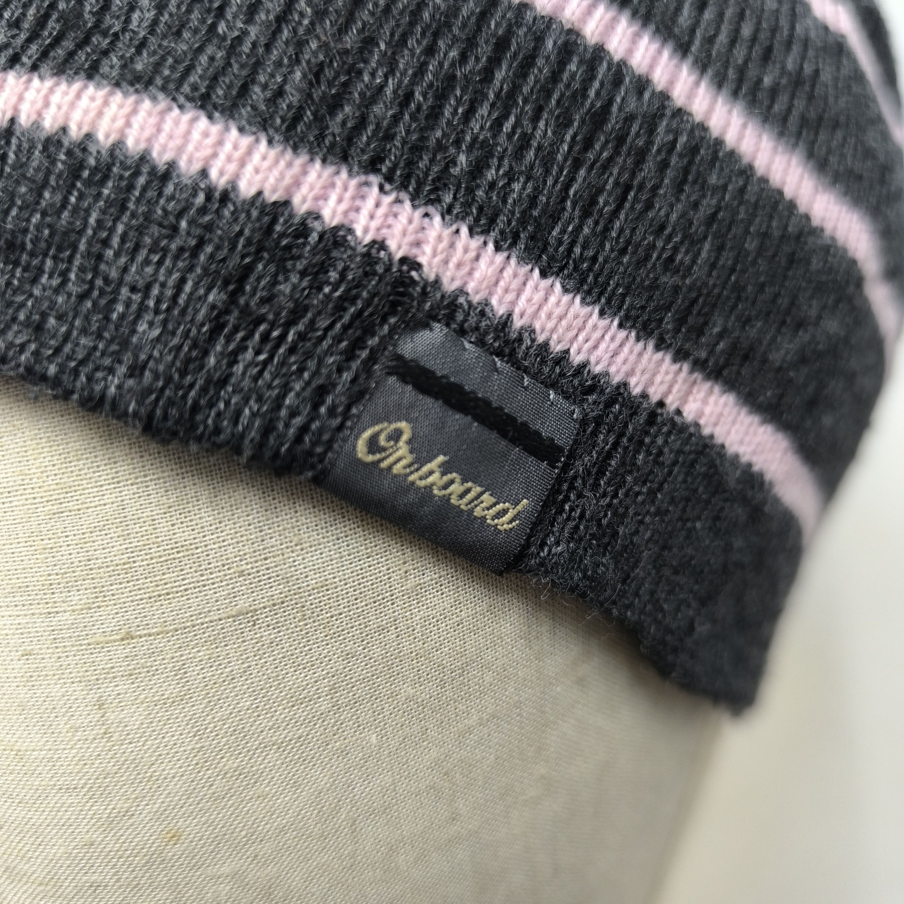 Japanese Brand 💥 On board stripes pink pull on beanie hat Size ONE SIZE - 3 Thumbnail