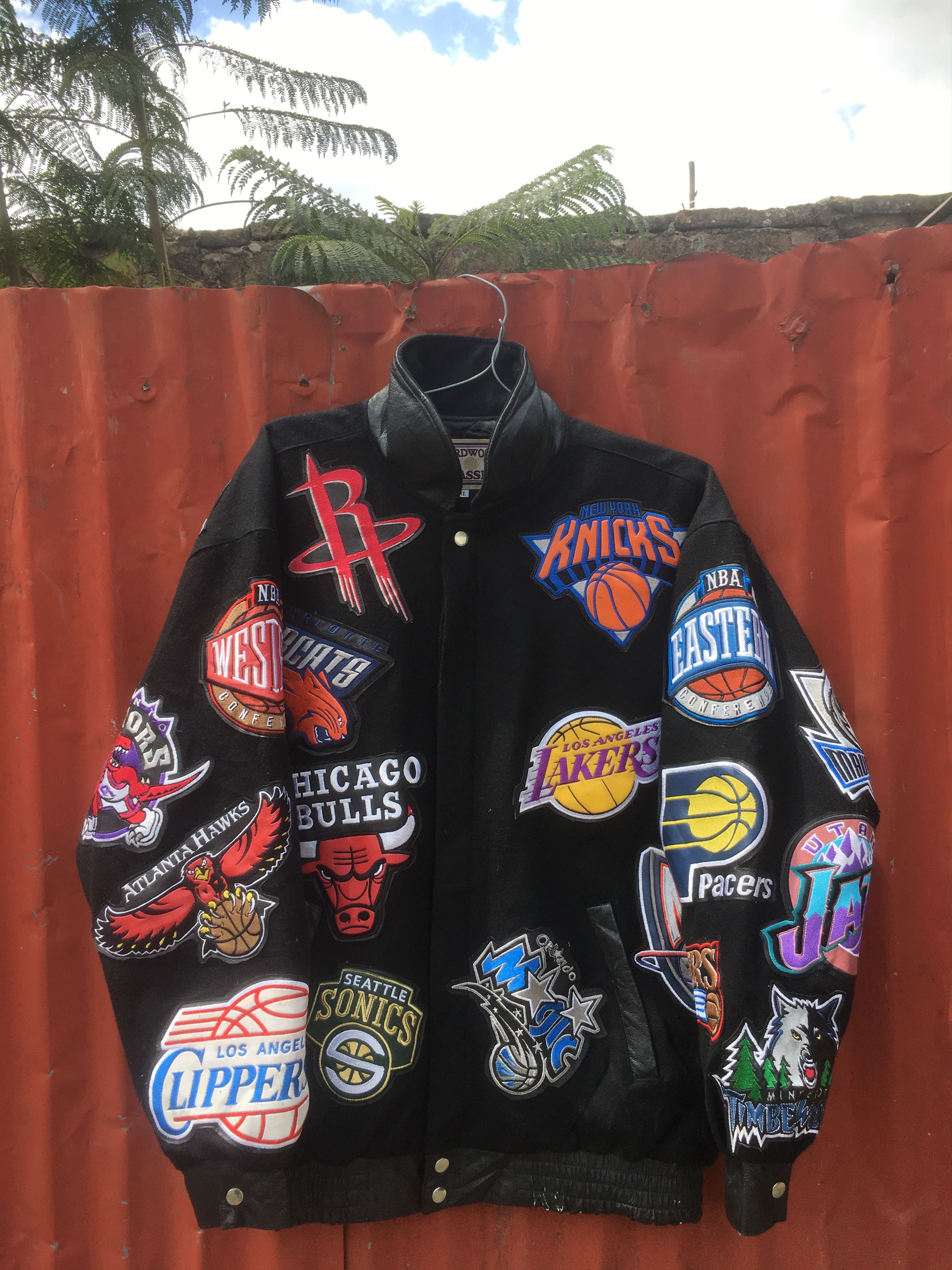 NBA Vintage Rare Hardwood Classic NBA wool varsity jacket Size US XL / EU 56 / 4 - 4 Thumbnail