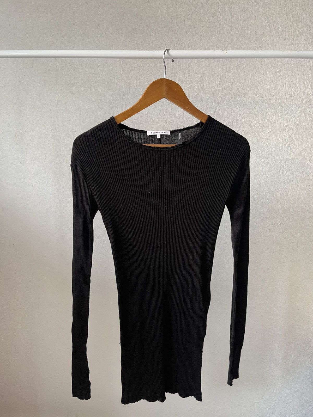 Helmut Lang 2000s Helmut Lang Stretch Knit Long Sleeve Size US S / EU 44-46 / 1 - 1 Thumbnail