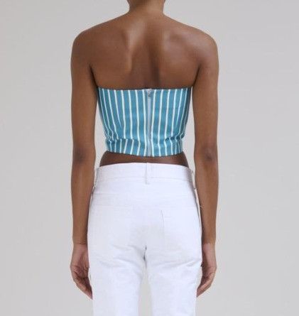 Marni o1f1d3z0725 Crop Top in White/Blue Size M / US 6-8 / IT 42-44 - 3 Thumbnail