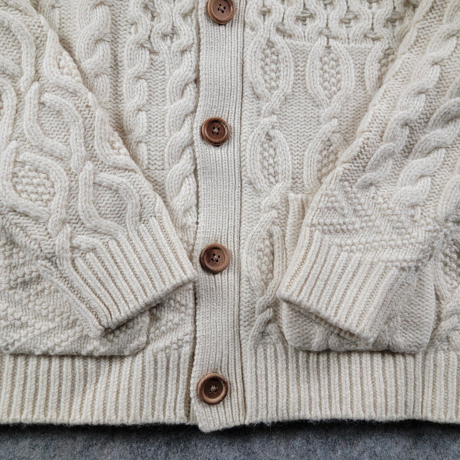 Beams Plus Beams Plus Alan Patchwork Wool Cardigan Aran Knit NWT Size US S / EU 44-46 / 1 - 8 Thumbnail