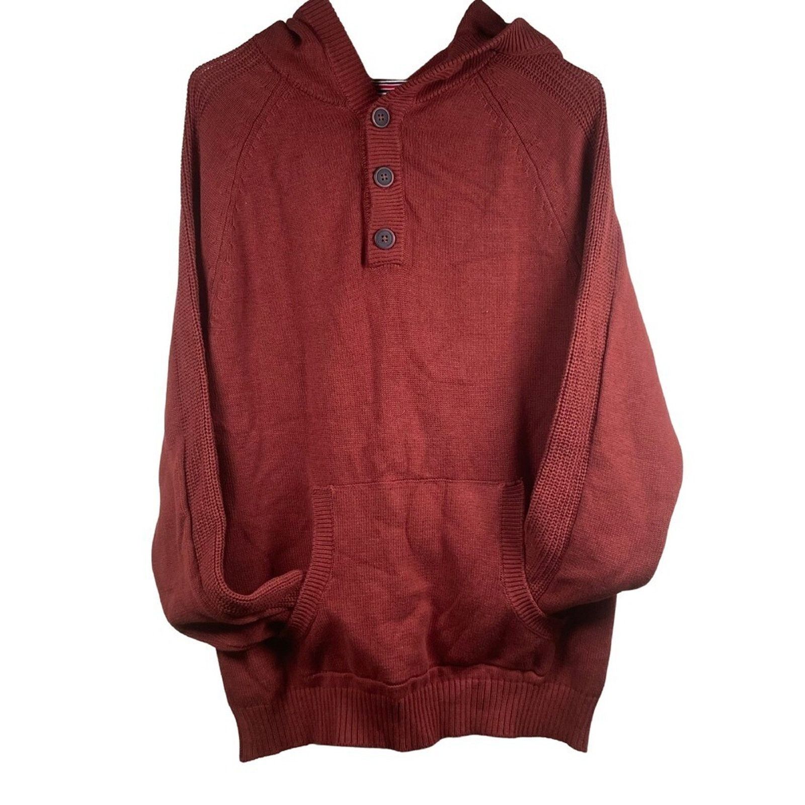 Flag & Anthem Flag & Anthem Knit Hoodie Pullover Maroon Sweater Size M Size US M / EU 48-50 / 2 - 1 Thumbnail