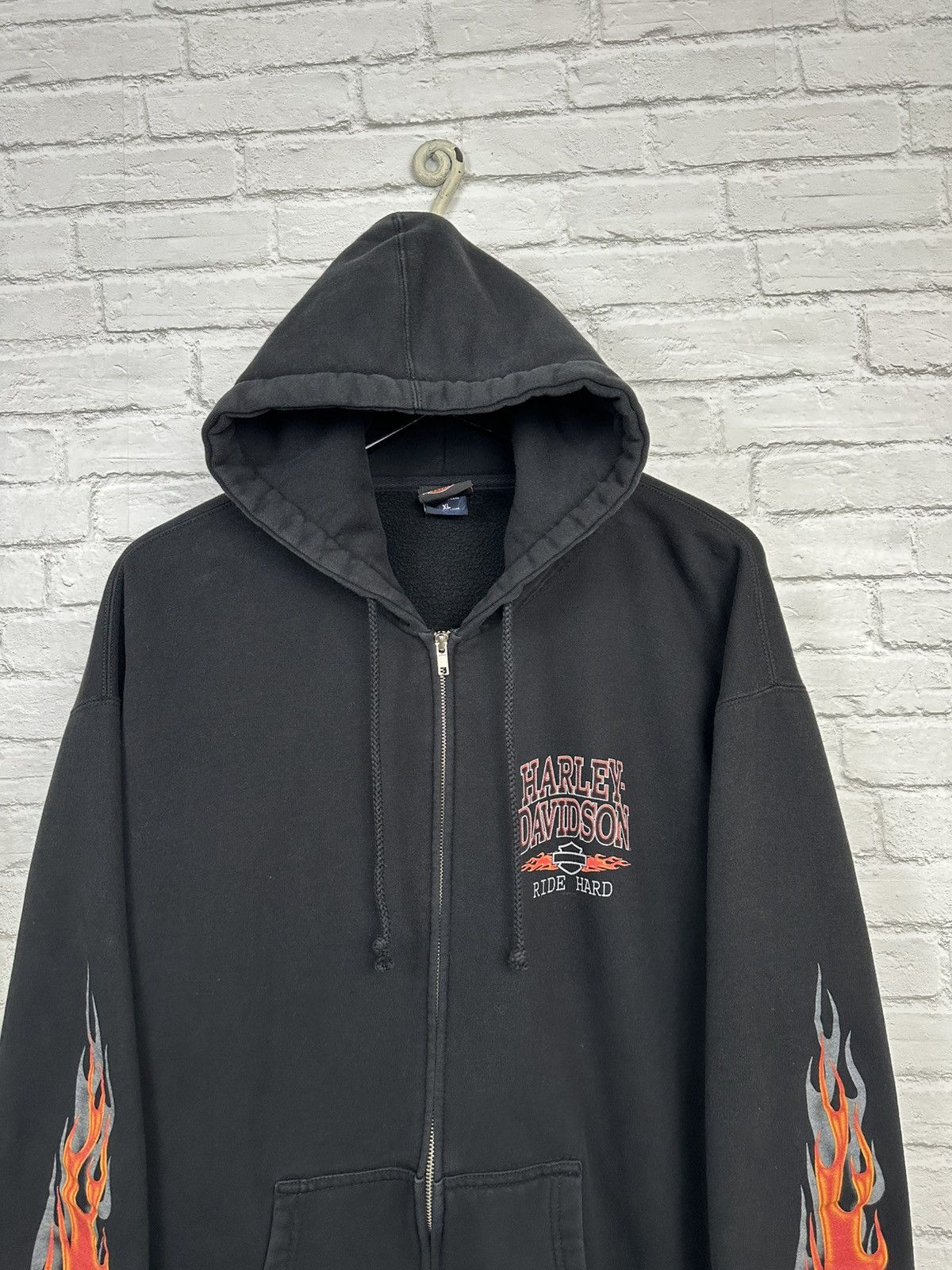 Harley Davidson (XL) SICK FLAMES Harley Davidson Zip Up Hoodie Size US XL / EU 56 / 4 - 5 Thumbnail