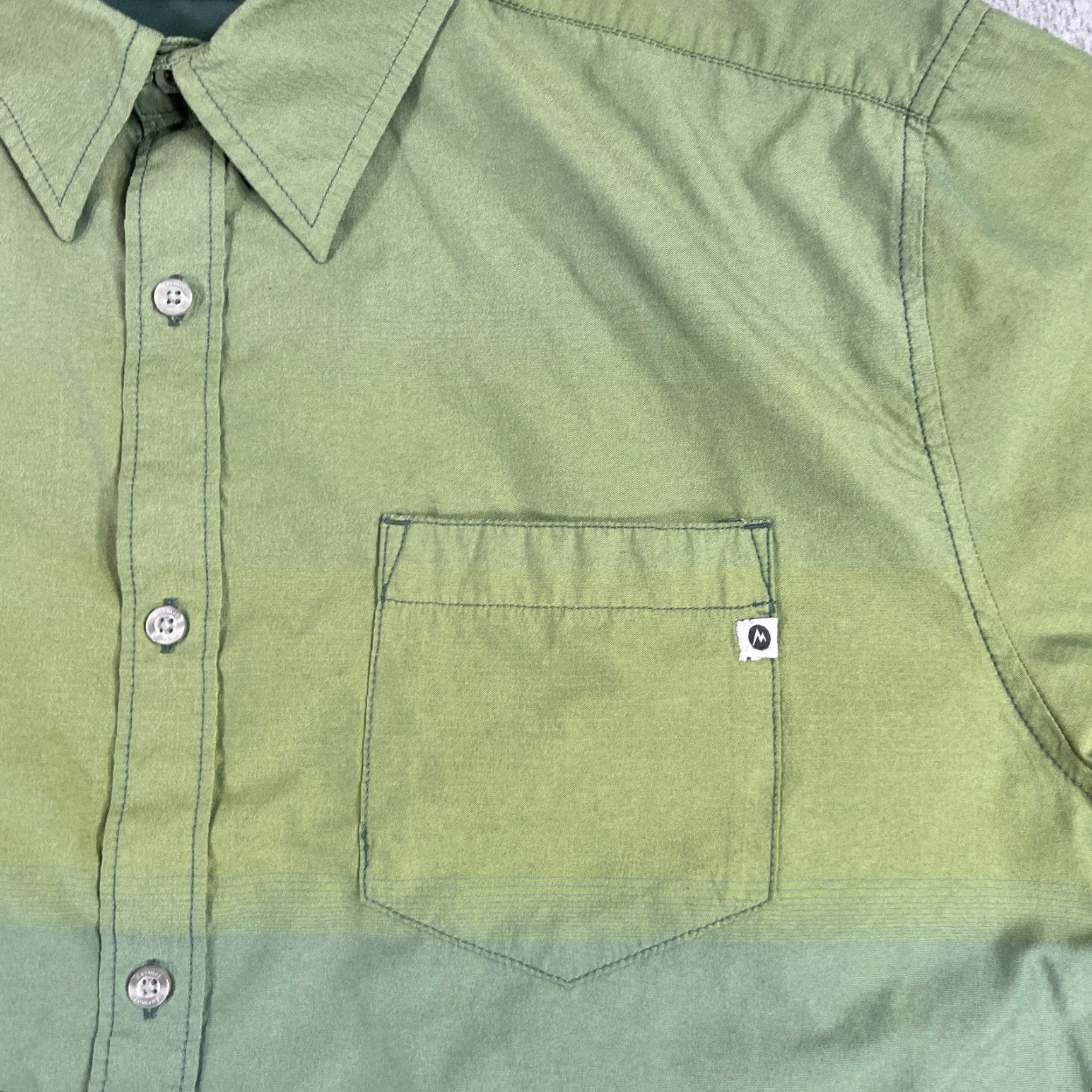 Marmot Marmot Men's Hamilton XL Button-Up Short Sleeve Green Ombray Size US 36 / EU 52 - 6 Thumbnail