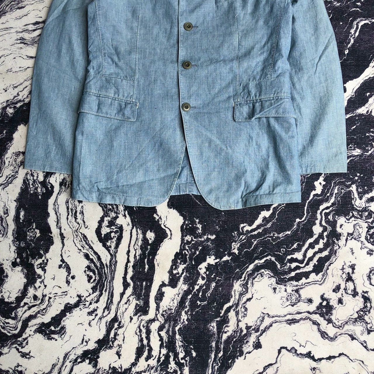 Lemaire × Uniqlo Uniqlo and Lemaire Chambray Collarless Jacket Size US M / EU 48-50 / 2 - 3 Thumbnail