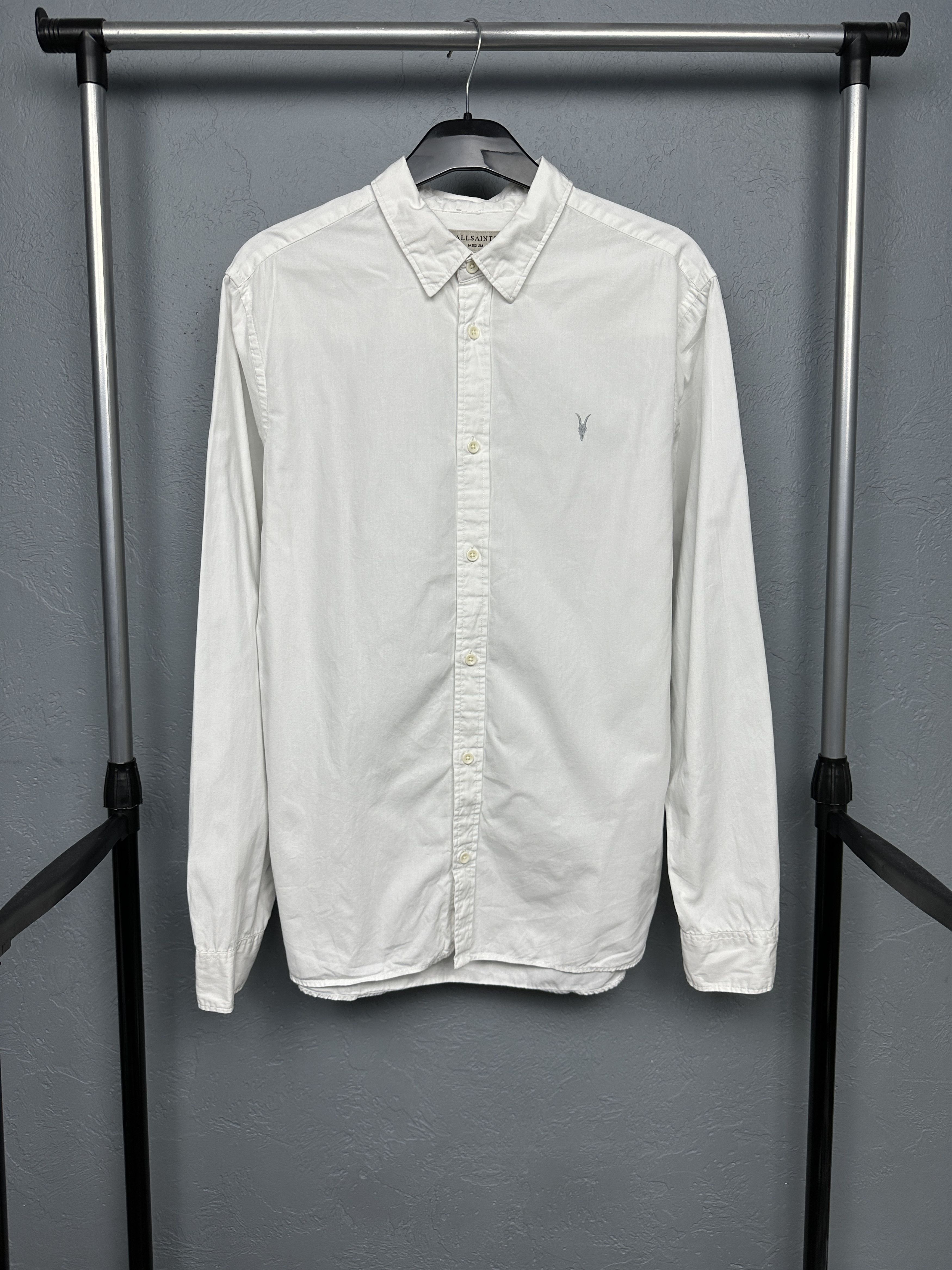 Allsaints Allsaints Mens White Long Sleeve Shirt Size US M / EU 48-50 / 2 - 1 Thumbnail