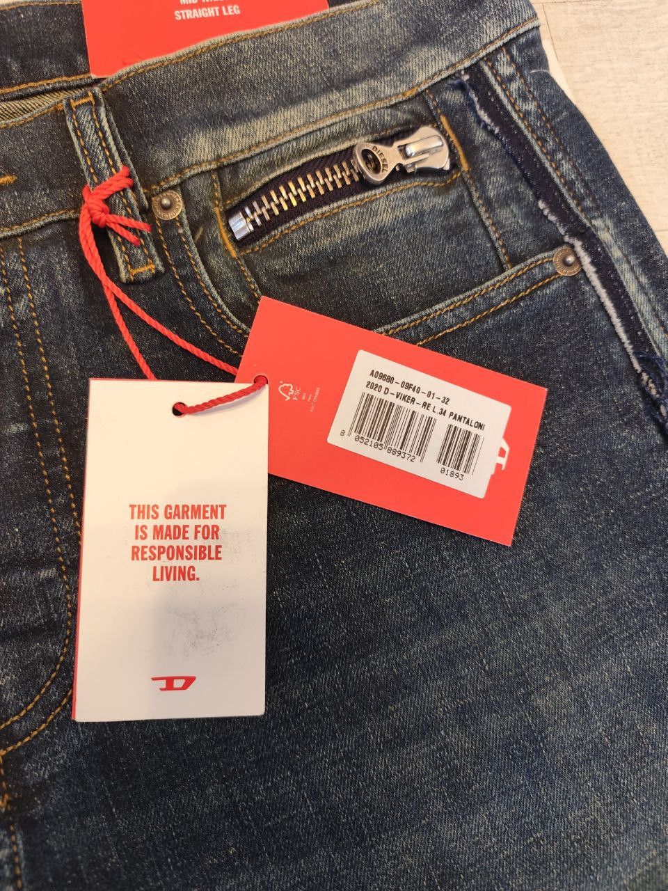 Diesel Diesel jeans 2020 D-VIKER-RE-09F40 EU size W32/L34 Size US 32 / EU 48 - 7 Thumbnail
