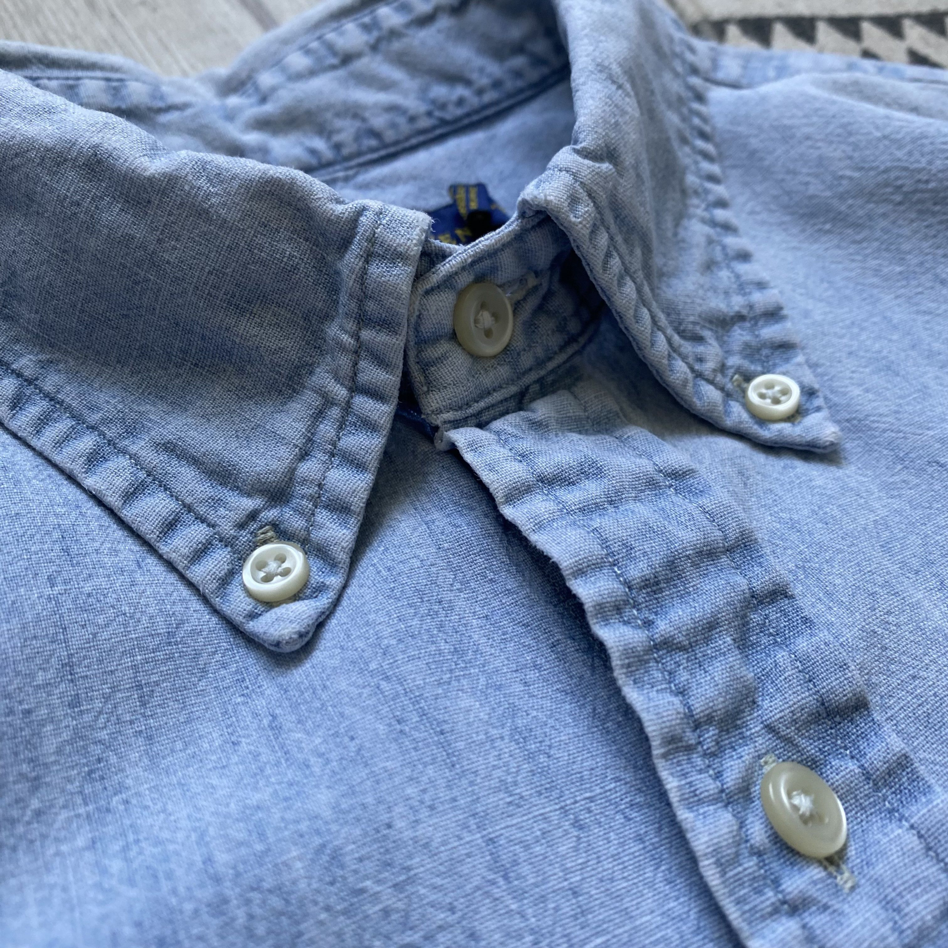 Polo Ralph Lauren 👔 Vintage Polo Ralph Lauren Shirt Faded Denim blue light Size US M / EU 48-50 / 2 - 4 Thumbnail