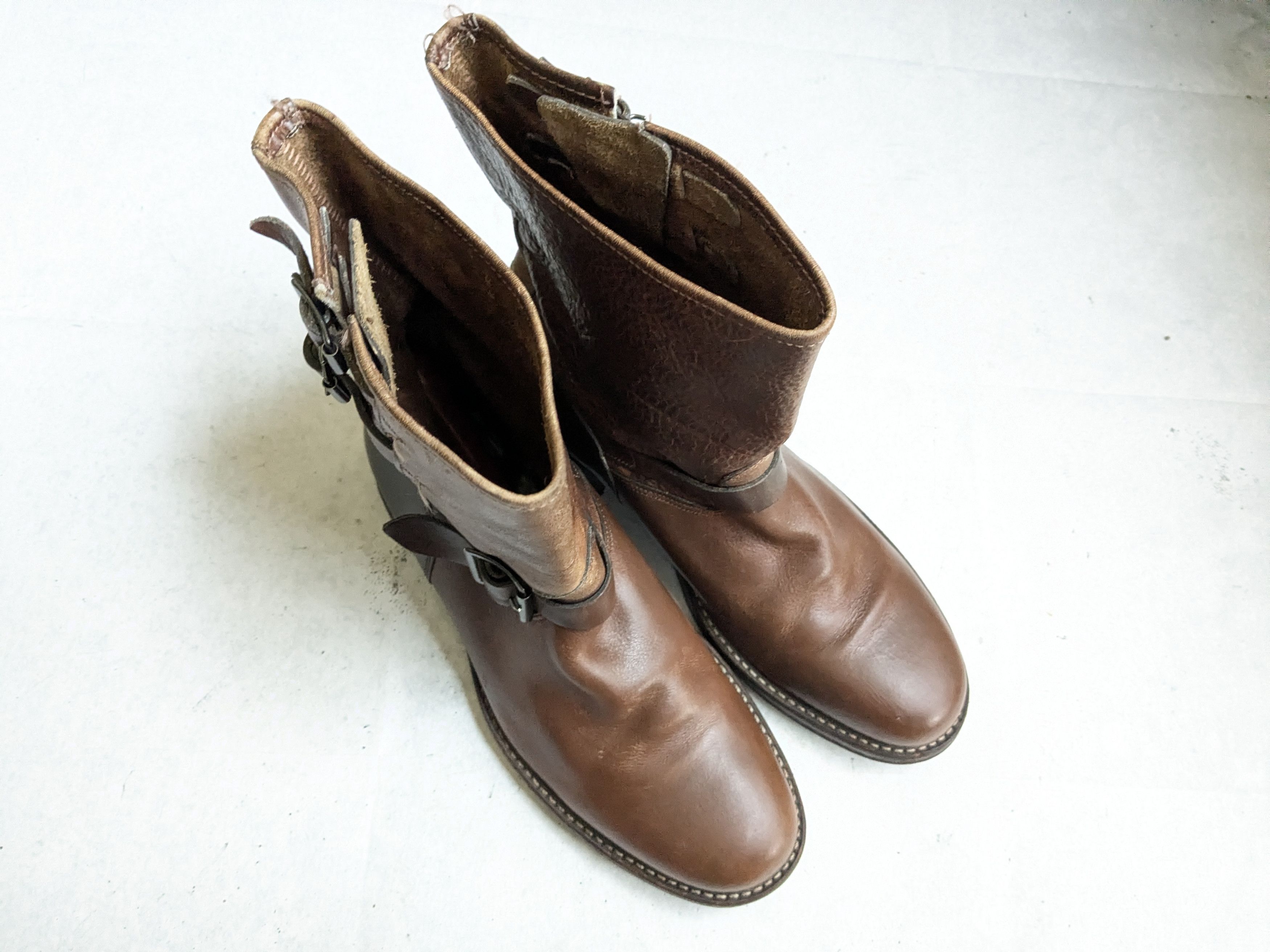 Frye Frye Engineer Boots Brown Leather 10.5 M Buckle Size US 10.5 / EU 43-44 - 4 Thumbnail