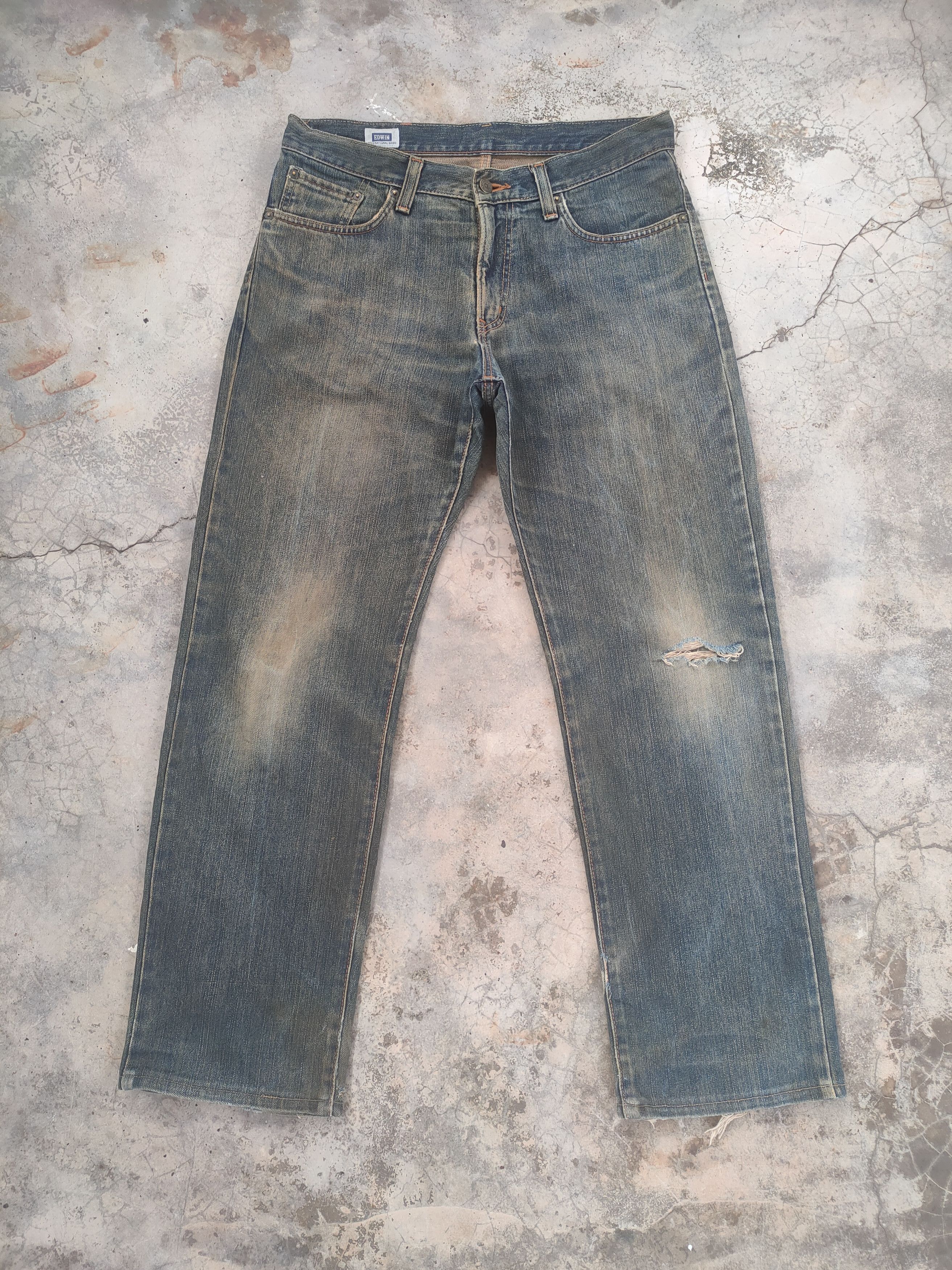 Edwin W34 VINTAGE EDWIN RUSTY DISTRESSED FADED JEANS PANTS Size US 34 / EU 50 - 2 Thumbnail