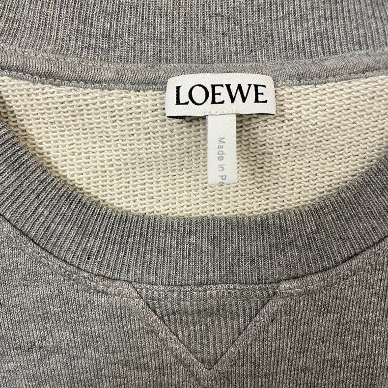 Loewe LOEWE Gray embroidered large Logo round neck sweater Size S / US 4 / IT 40 - 5 Thumbnail