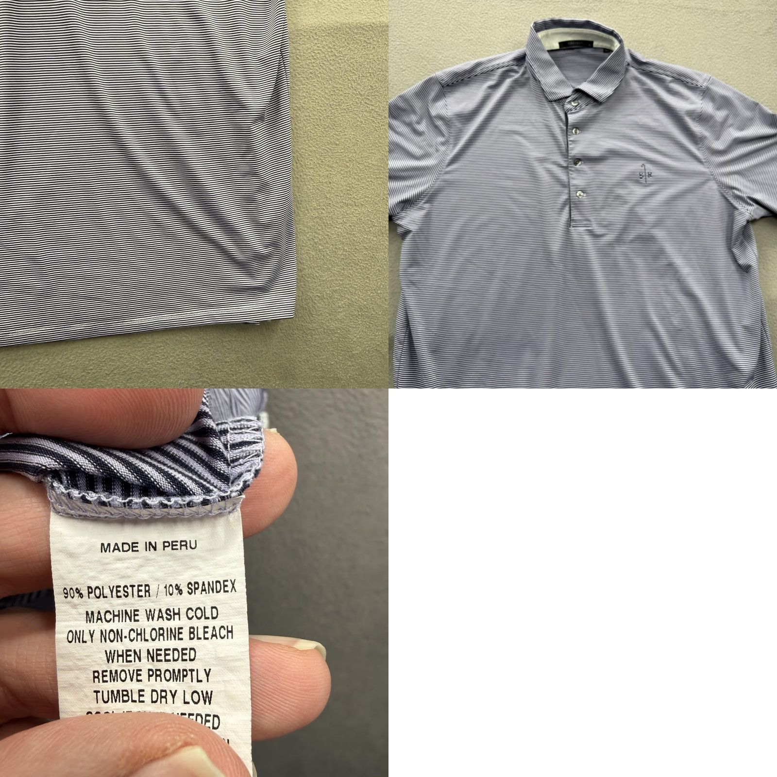 Vintage Greyson Polo Shirt Mens XL Blue Striped SR Logo Golf Performance Stretch Shirt Mens XL Blue Striped Polo Golf Short Sleeve Casual Size US XL / EU 56 / 4 - 8 Thumbnail