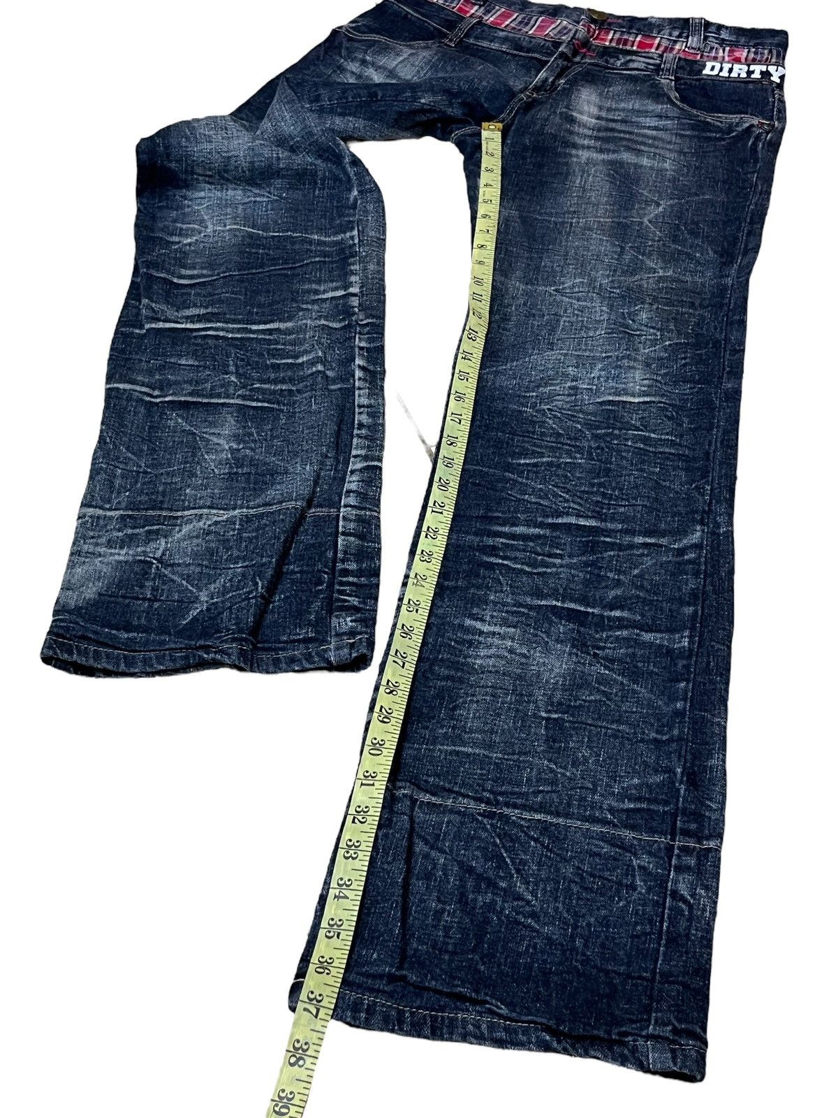 Japanese Brand SICK🔥JAPANESE BRAND DIRTY WOLF DOUBLE WAIST JEANS/DENIM Size US 31 - 16 Thumbnail