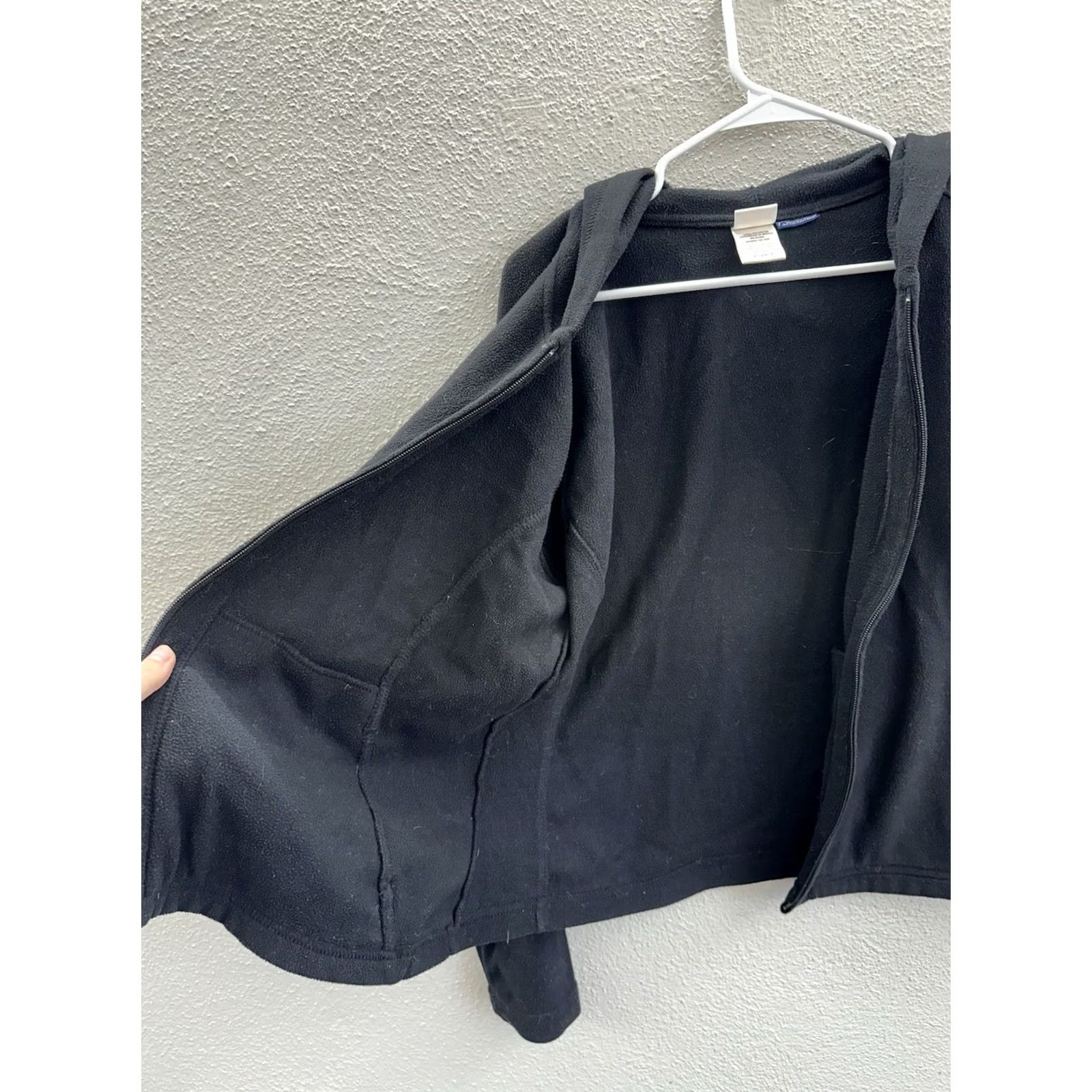 Avia Avia Womens Jacket XL Black Zip Up Hooded Malden Mills Polar Fleece 90s Size XL / US 12-14 / IT 48-50 - 4 Thumbnail