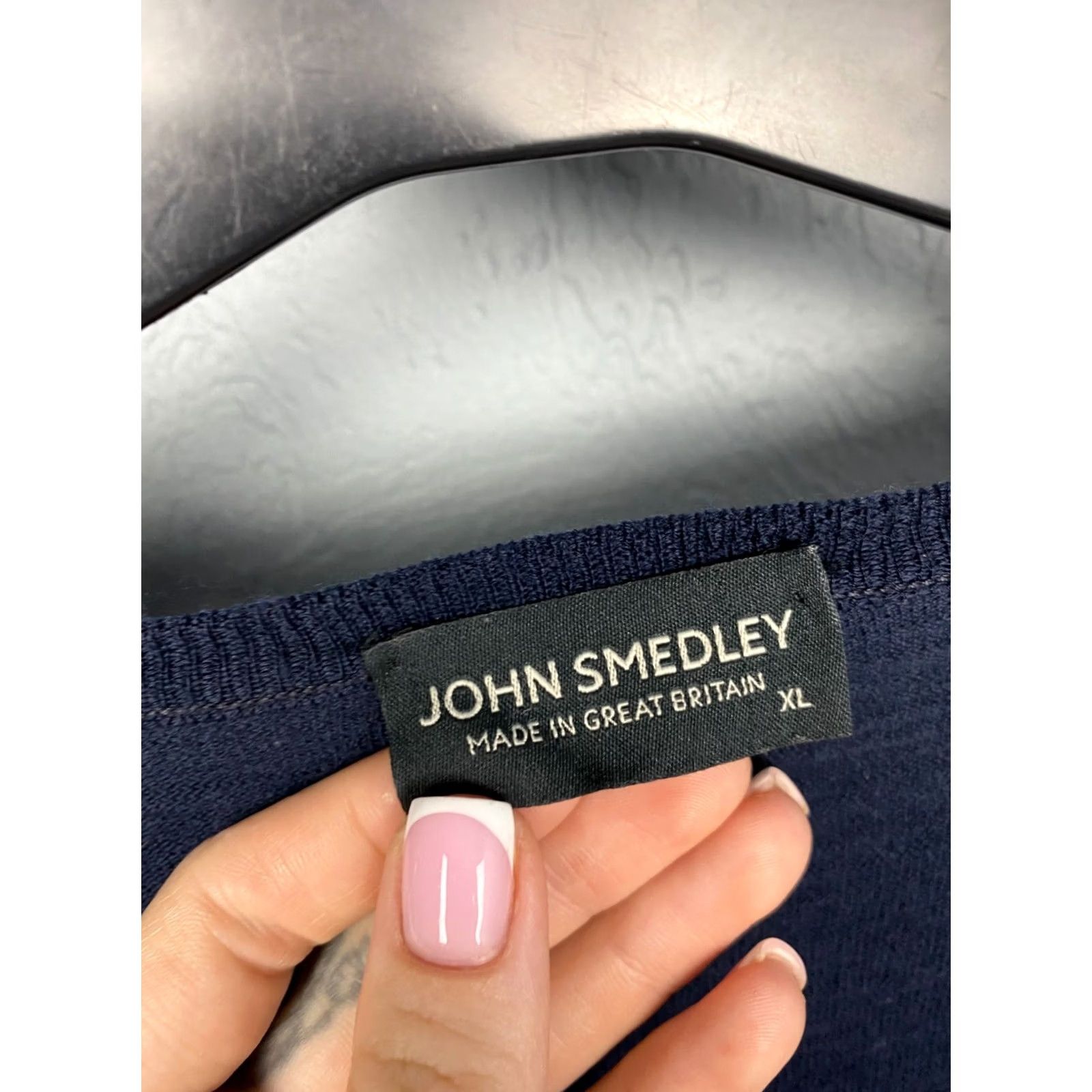 John Smedley VINTAGE John Smedley Mens Sweater Knit Wool V-Neck XL Blue Pullover Wool Knit Cardigan? Size US XL / EU 56 / 4 - 3 Thumbnail