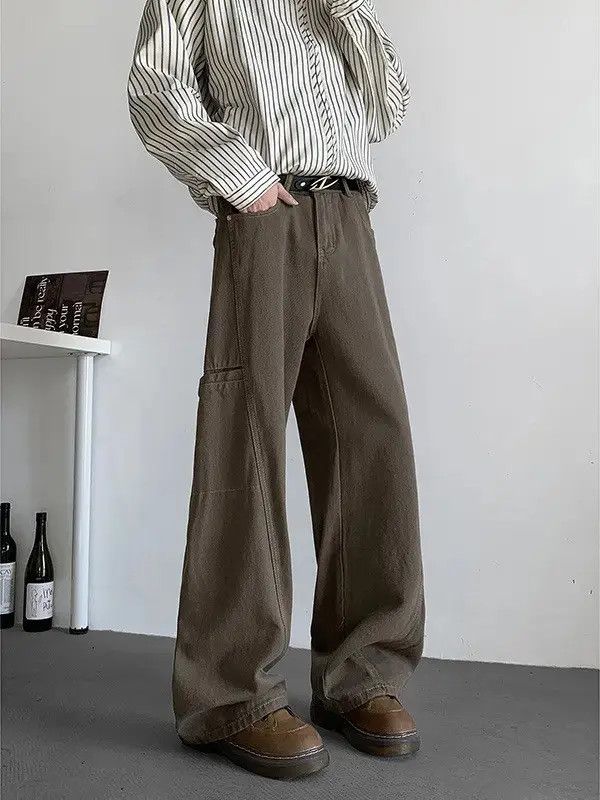Japanese Brand Retro loose wide leg patchwork jeans Size US 32 / EU 48 - 3 Thumbnail