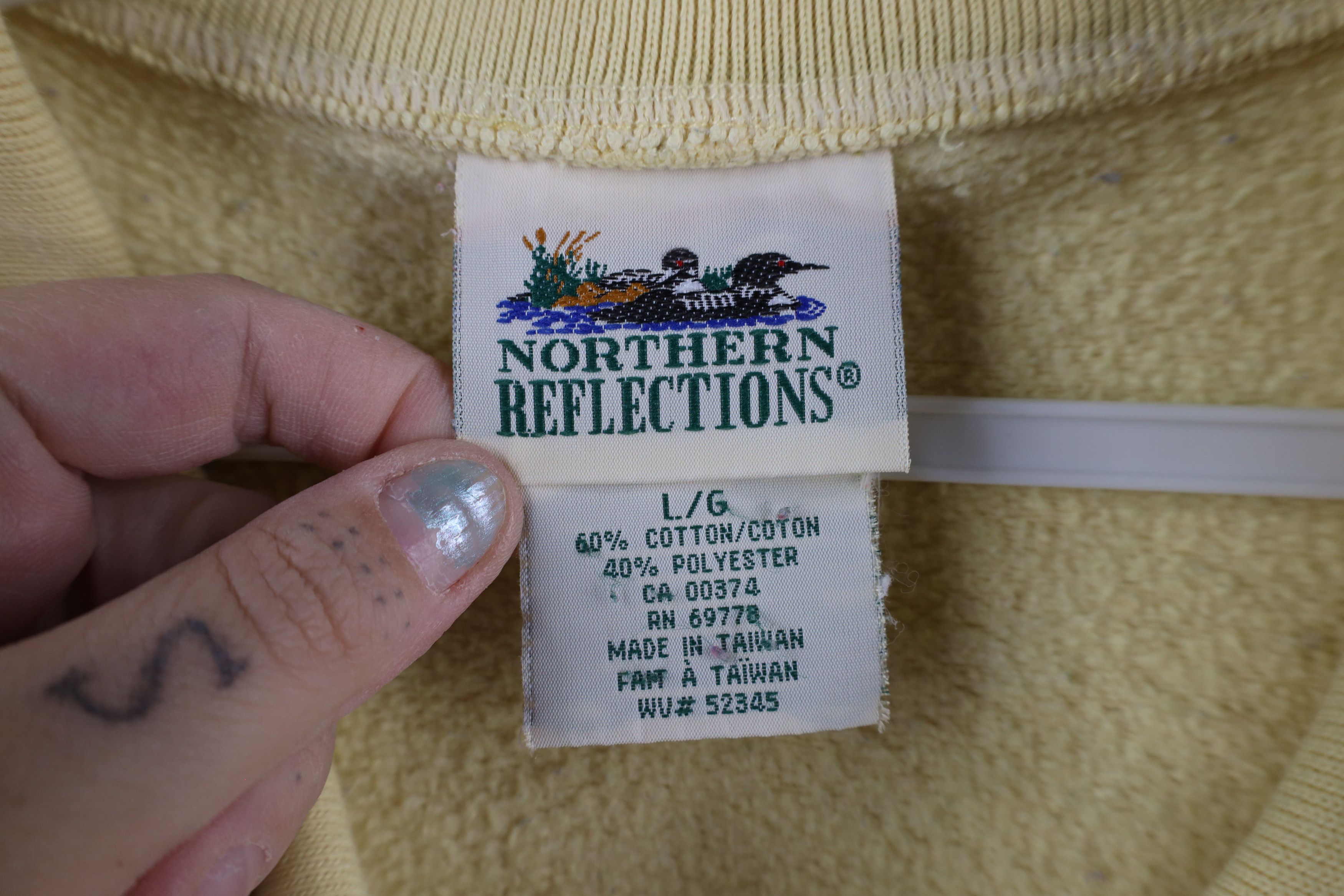 Vintage Vintage 90s Country Primitive Garden Bee Collared Sweatshirt Size L / US 10 / IT 46 - 6 Thumbnail