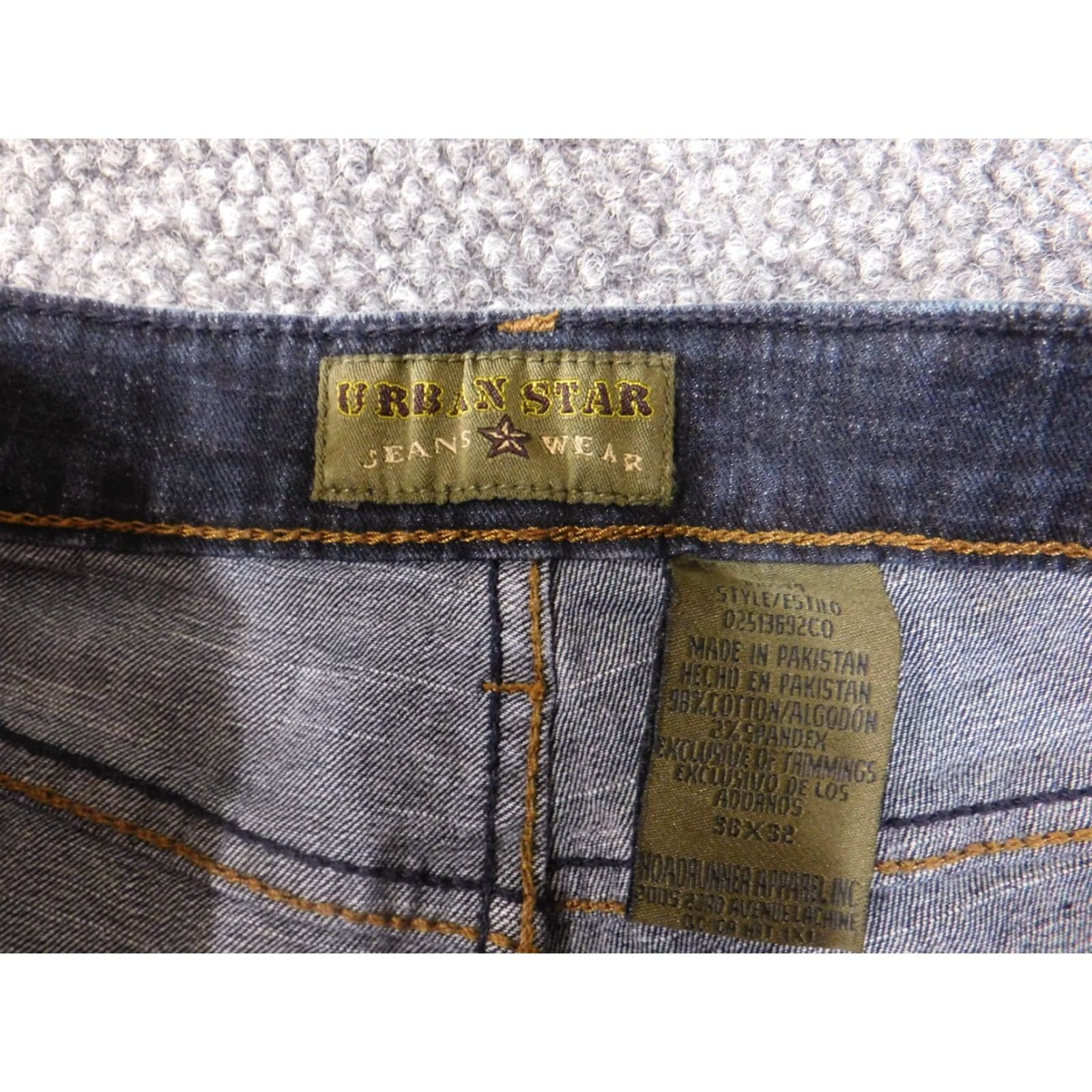 Vintage Urban Star Jeans 38x32 Jeans Mens Blue Dark Denim Retro Straight Star Distressed Pockets Zipper Regular Inseam 32"} Size US 38 / EU 54 - 2 Thumbnail