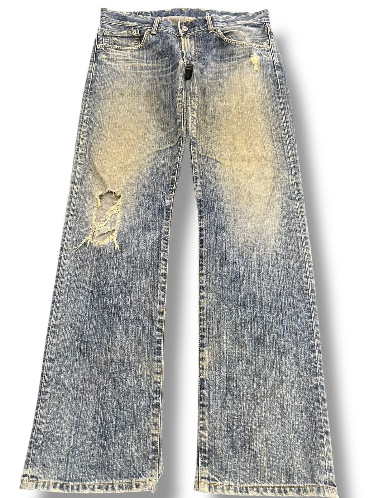 Beauty Beast × Edwin Vintage Edwin 503 R Mudwash Distressed Denim Size US 35 - 1 Thumbnail