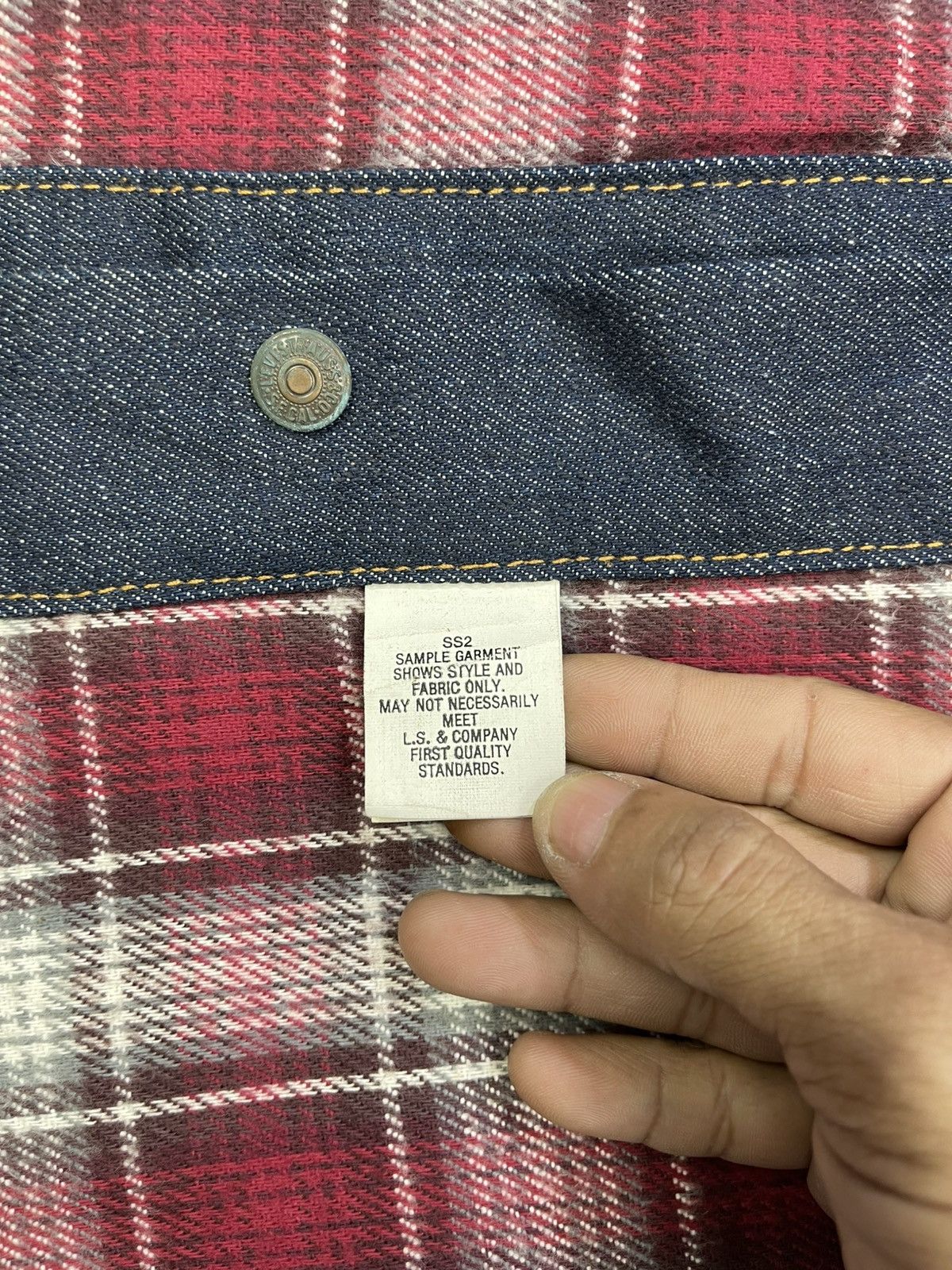 Levi's Vintage Clothing RARE🔥Vtg Levis Sample 1990 Reversible Denim Vest Jacket Size US M / EU 48-50 / 2 - 17 Thumbnail