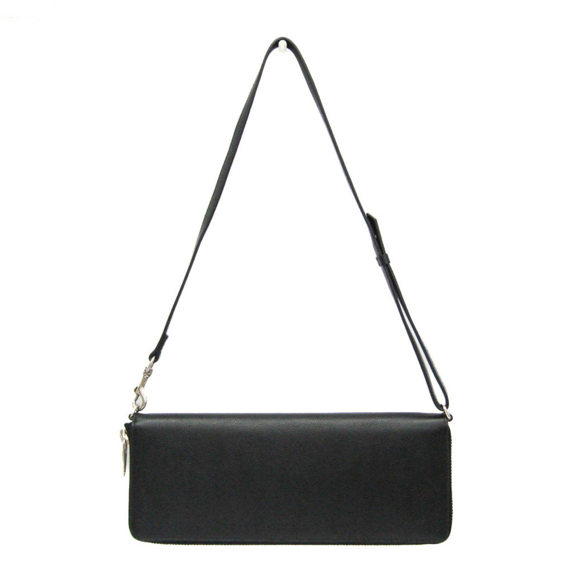 Balenciaga Balenciaga LEASH CLUTCH 658781 Women,Men Leather Shoulder Bag Black Size ONE SIZE - 1 Thumbnail