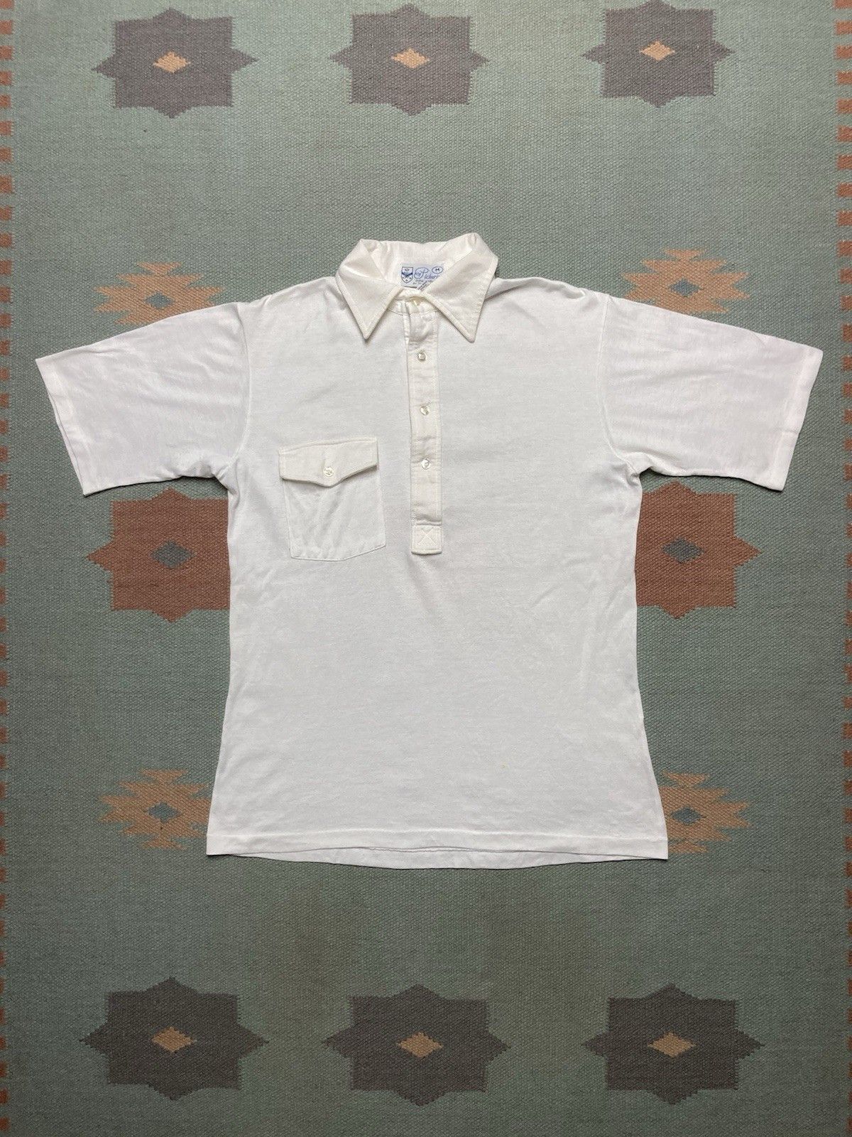 Vintage Vintage 70s polo shirt lisle cotton soft blank golf medium Size US M / EU 48-50 / 2 - 1 Thumbnail