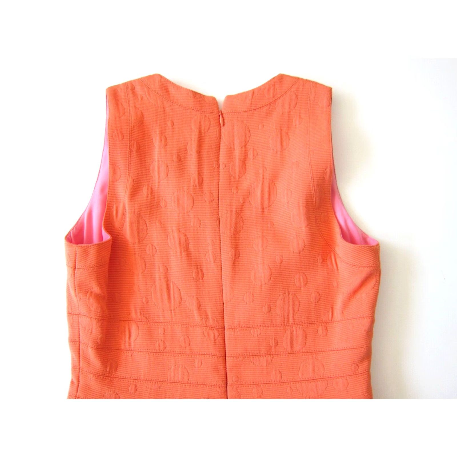 Vintage VINTAGE Kay Unger Orange Polka Dot Sleeveless V-Neck Sheath Tunic Dress 4 Ladies Size S / US 4 / IT 40 - 4 Thumbnail